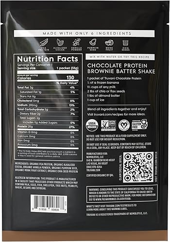 Miniatura 108 de TRUVANI – Polvo de proteína a base de plantas – Proteína orgánica certificada USDA en polvo, vegano, sin OMG, sin gluten