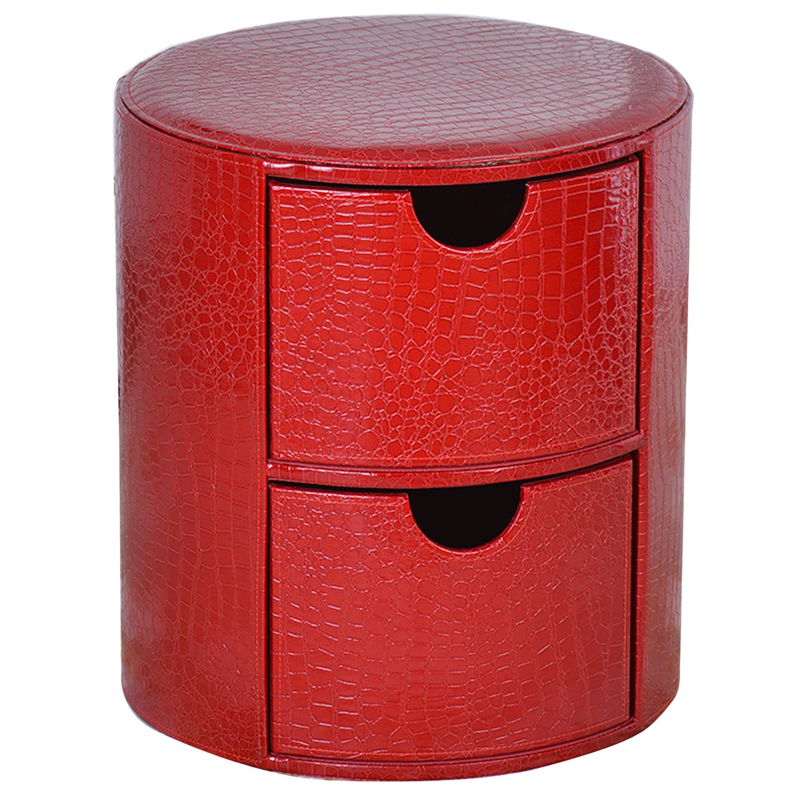Rangement rond de salon au motif rouge : embellissez votre coin lecture avec style