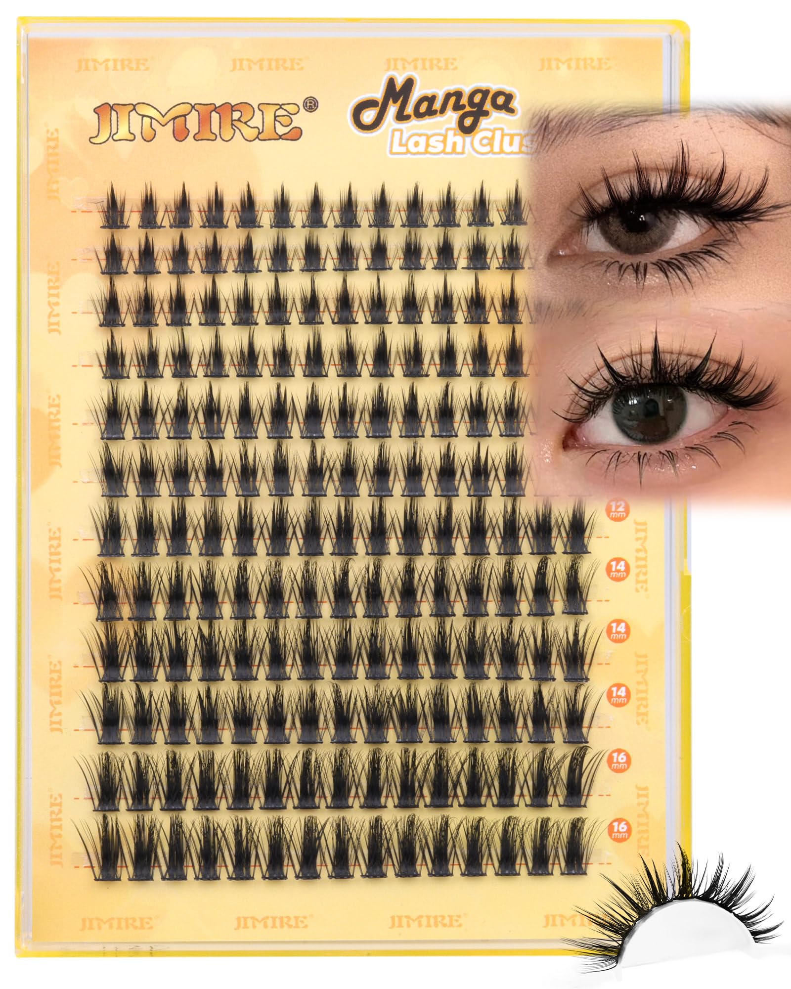 Manga Cluster Lashes Natural Looking 180Pcs Individual Eyelashes Wispy Eyelash Extensions Lashes Individual Cluster 8-16MM C Curl Anime DIY Eyelash Clusters at Home