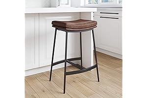 Nathan James 22202 Arlo Modern Saddle Barstool with Upholstered Seat