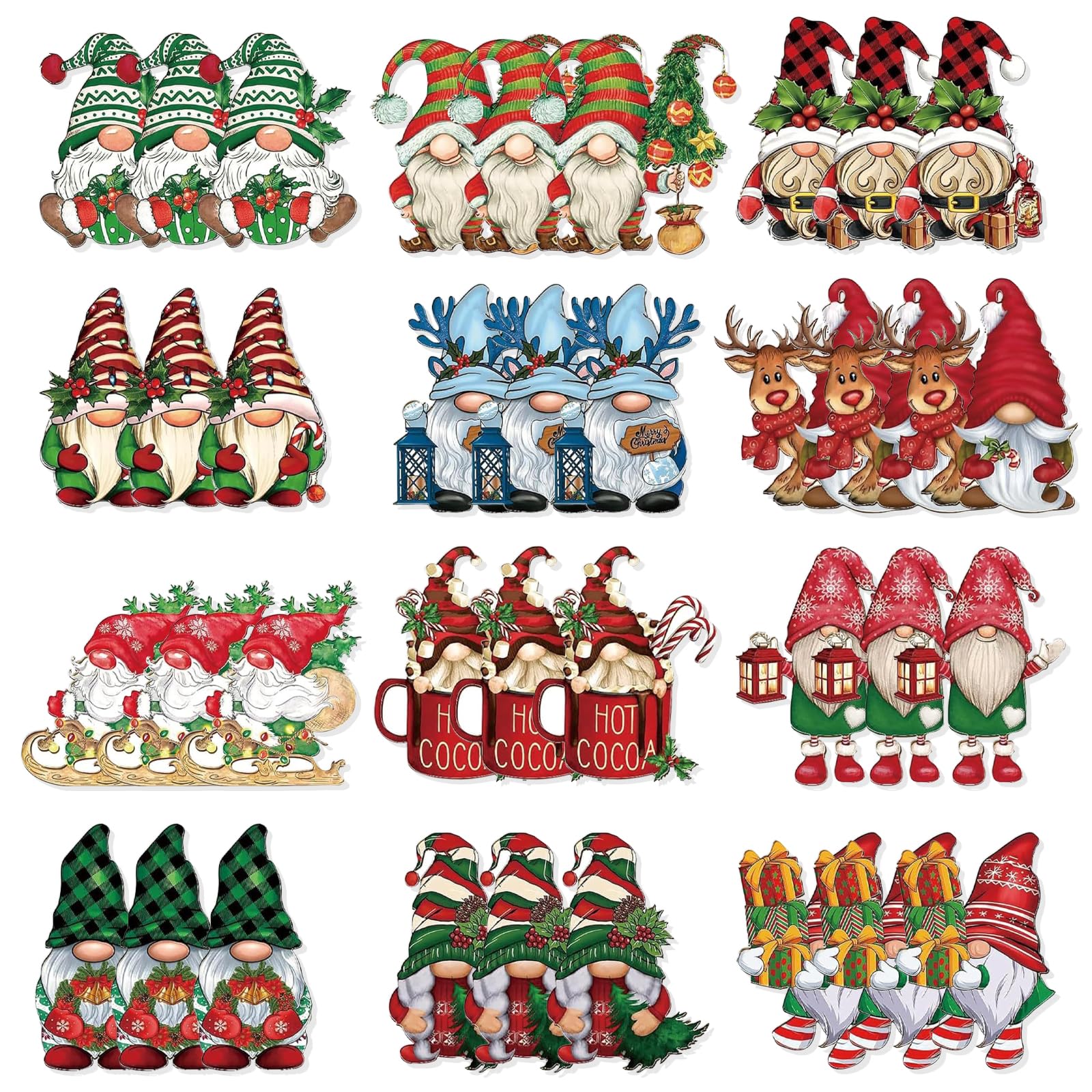 JSTHHTT 36Pcs Christmas Ornament Decorations, Christmas Hanging Ornaments Tree Decorations, Xmas Tree Decor, Gnomes Pendant