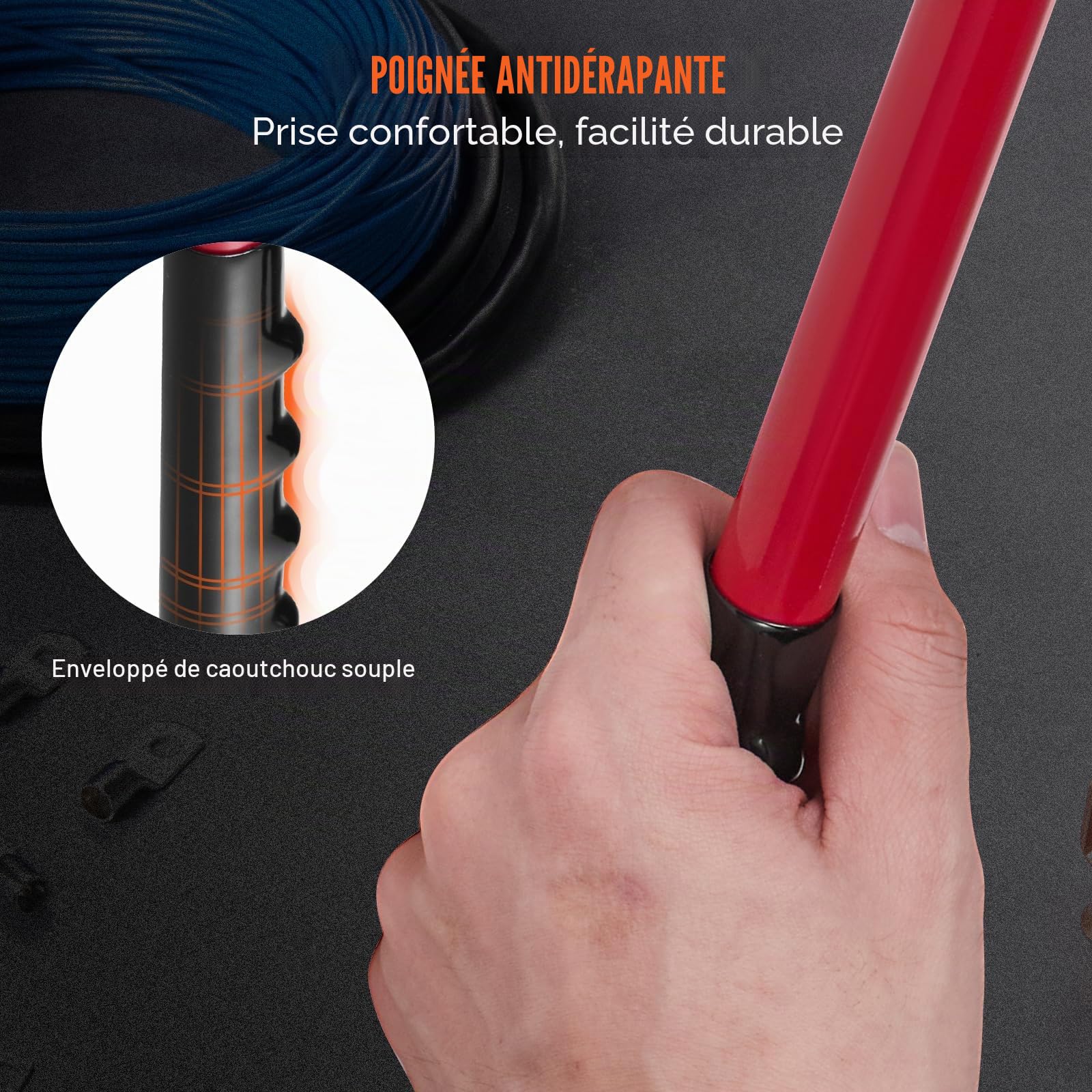 VEVOR Pince à Sertir 6/10/16/25/35/50 mm² Outil de Sertissage Cosses de Câbles Batterie Aluminium Cuivre AWG10-1/0 avec Coupe-câble 6 Tailles Sertissage 48 Connecteurs Anneau Cuivre pour Électricien