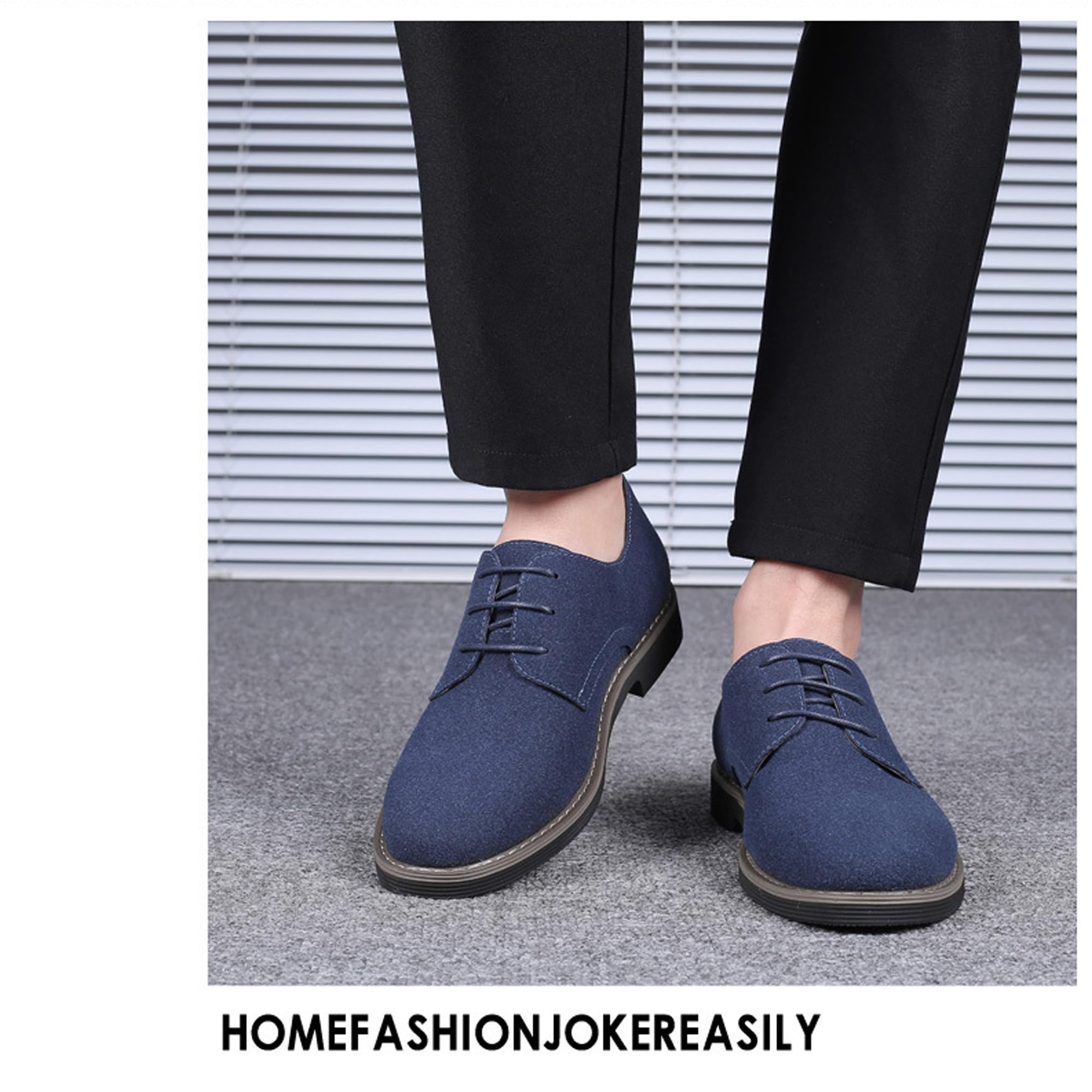 Asifn Hommes Robe Oxfords et Derbies Chaussures Cuir Classic Lacets Casual Suede Velours Low Top Affaires Chaussures Respirantes