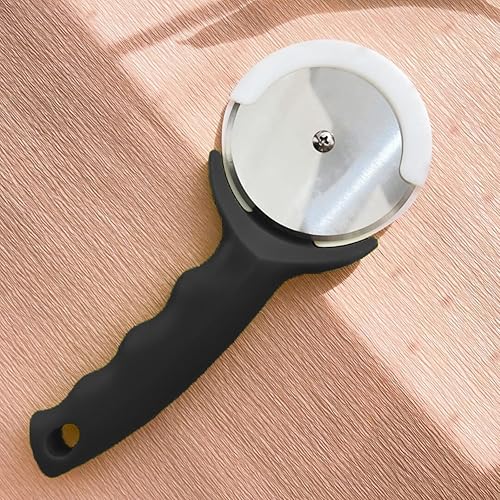 Miniatura 7 de Rueda cortadora de pizza de 3 pulgadas, cortador de pizza de acero inoxidable con tapa, cortador de pizza súper afilado, apto para lavavajillas,