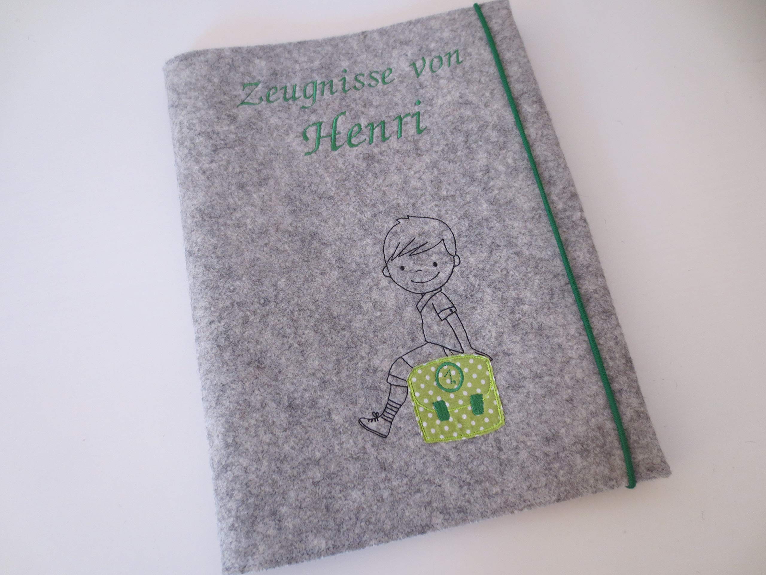Zeugnismappe Wollfilz Mappe Zeugnisse DIN A4 Grundschule Schule