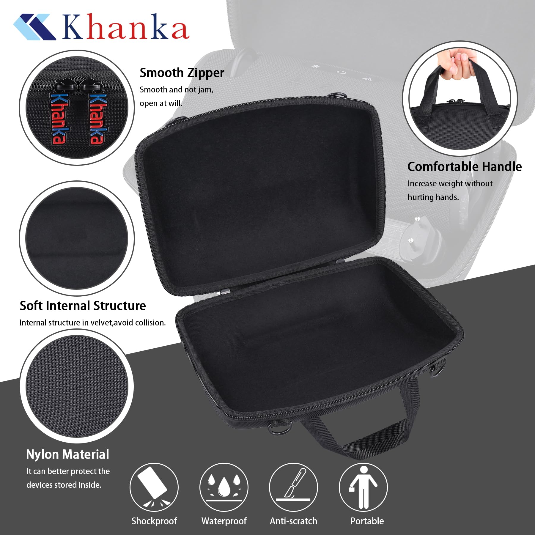 Khanka Hard Travel Case Replacement for Xtreme 4 Portable Bluetooth Speaker,Case Only (Black), Black 1, Case for Xtreme 4 - Image 3