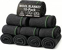 Vista 13 de Manta de Lana para Acampada – 70% Lana Resistente de Servicio Pesado Estilo Militar, Cálida y Lavable, Manta Ignífuga para Emergencias