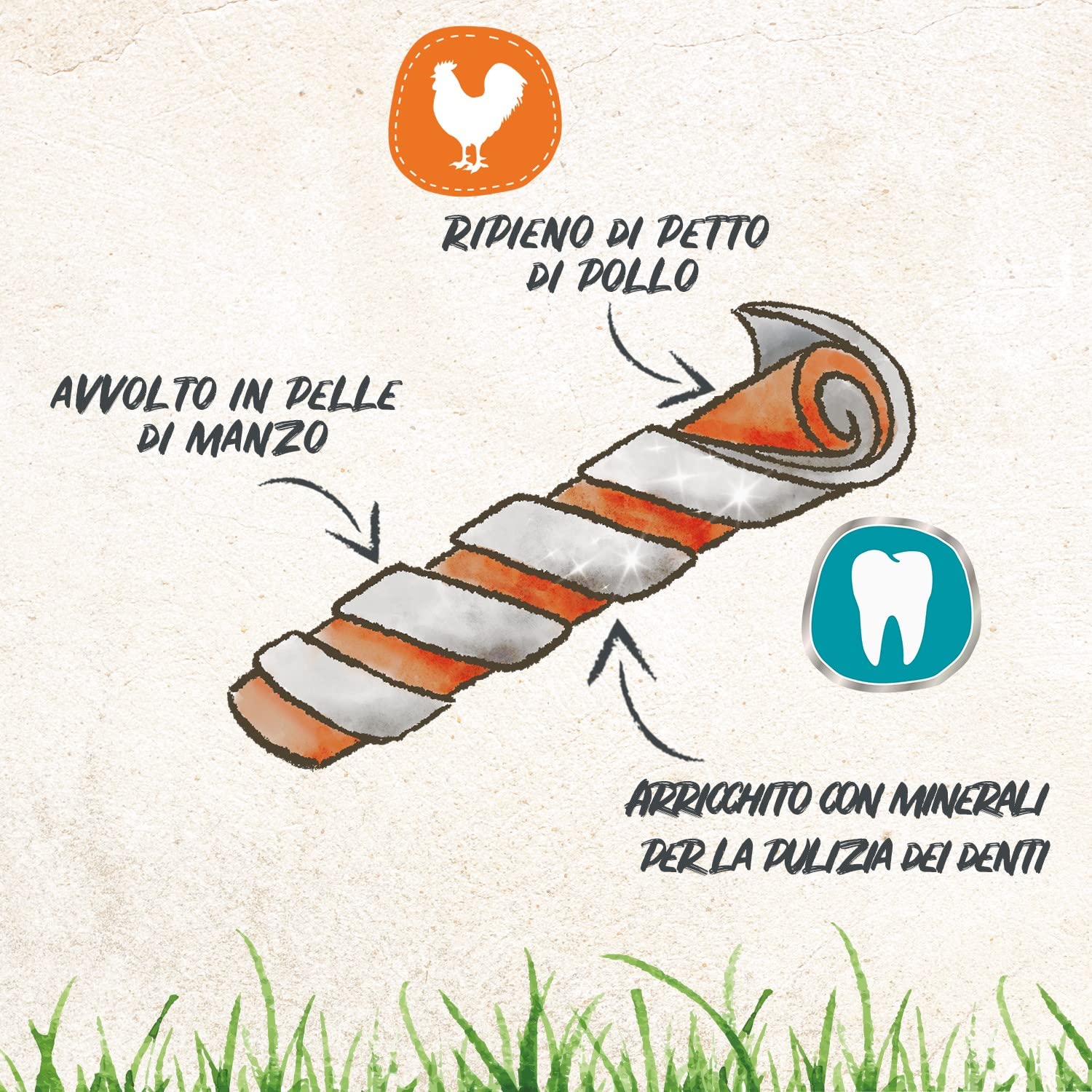 8in1 Pro Dental Twisted Sticks - Bastoncini da Masticare Sani per Cani per la Cura dei Denti, 35 Pezzi