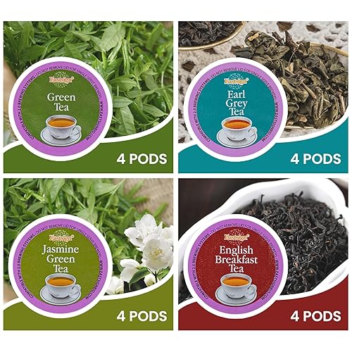Miniatura 2 de Eastsign Tazas de té K para Keurig, paquete variado de 16 unidades, 4 sabores Keurig Tea Pods English Breakfast, jazmín, Earl Grey, té verde,