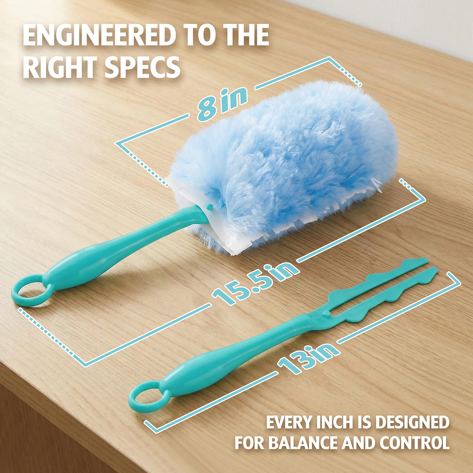 60 recambios de plumero de 360° para plumero Swiffer con 2 manos mejoradas | Plumero desechable multisuperficie de 2 lados de 360°, 4 x microfibras, para limpieza