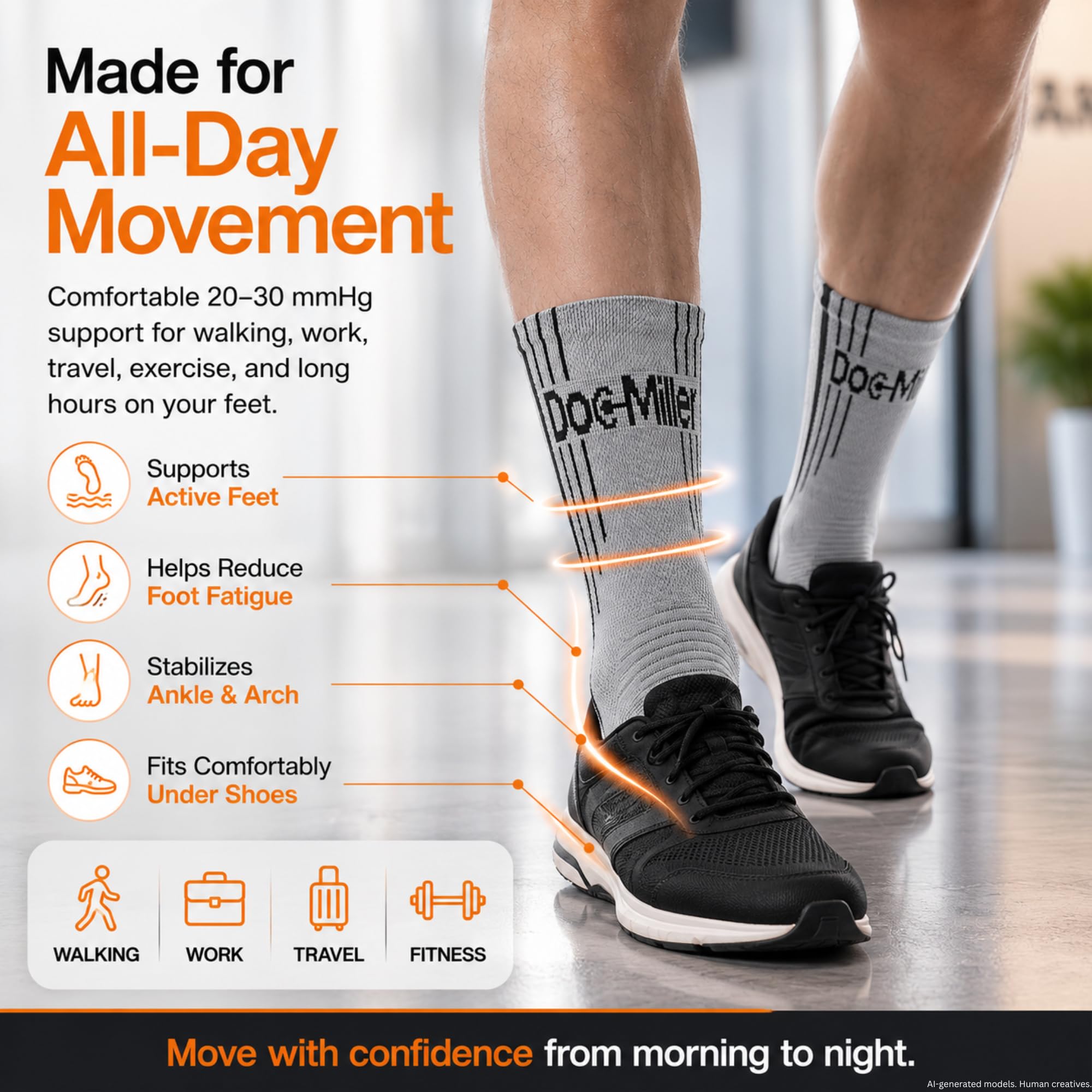 Doc Miller Aparatos ortopédicos de soporte para el tobillo. Calcetines para pie plantar hinchado fascitis tendinitis de Aquiles
