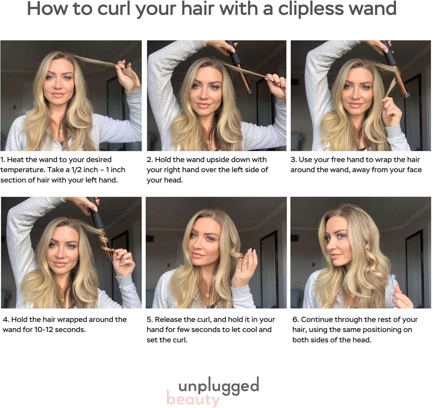Unplugged Beauty Cordless Clipless Curling Wand