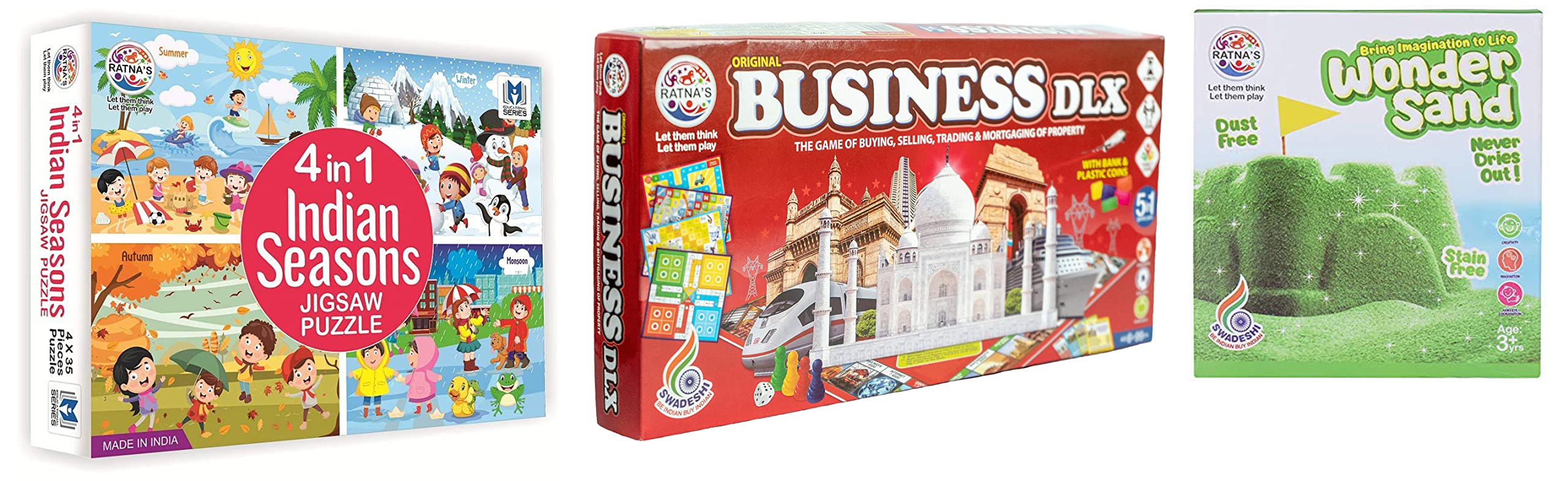 Ratna's 4 in 1 Indian Seasons Jigsaw Puzzle for Kids. 4 Jigsaw Puzzles 35 Pieces Each — Amazon image 10