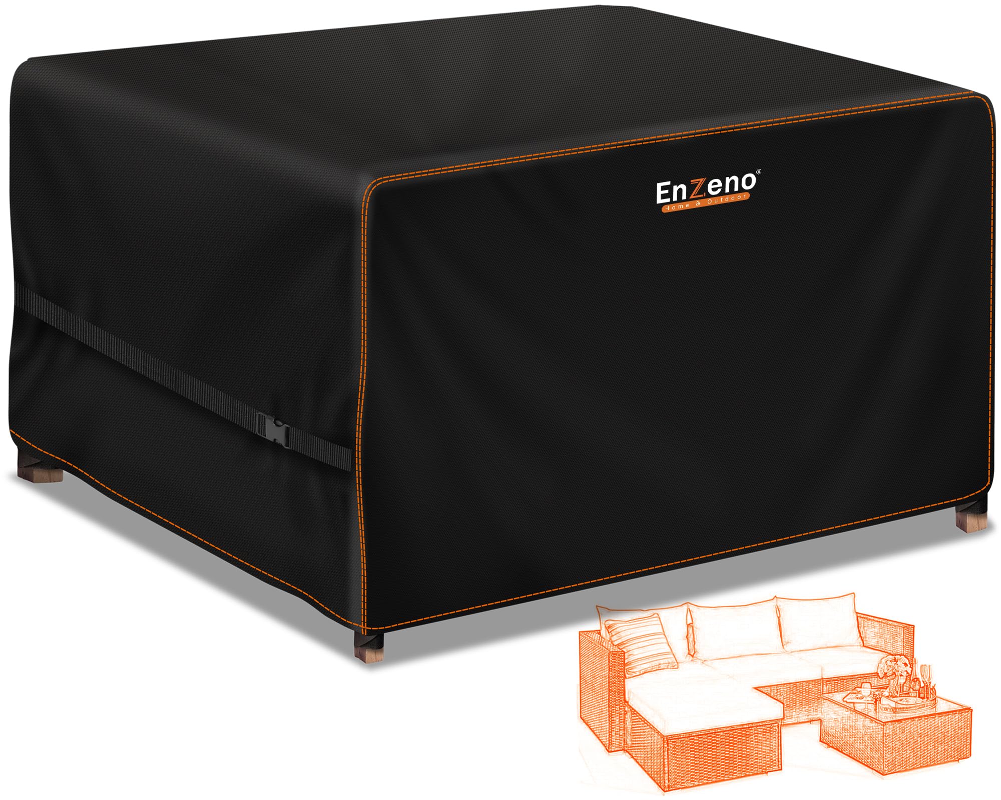 Enzeno New Upgrade Garden Furniture Covers,180x120x74cm Outdoor Table Cover Waterproof,500D Heavy Duty Patio Furniture Cover,Wider Vents for Outdoor Rectangle/Rectangular Table and Chair Set Covers. — view 10