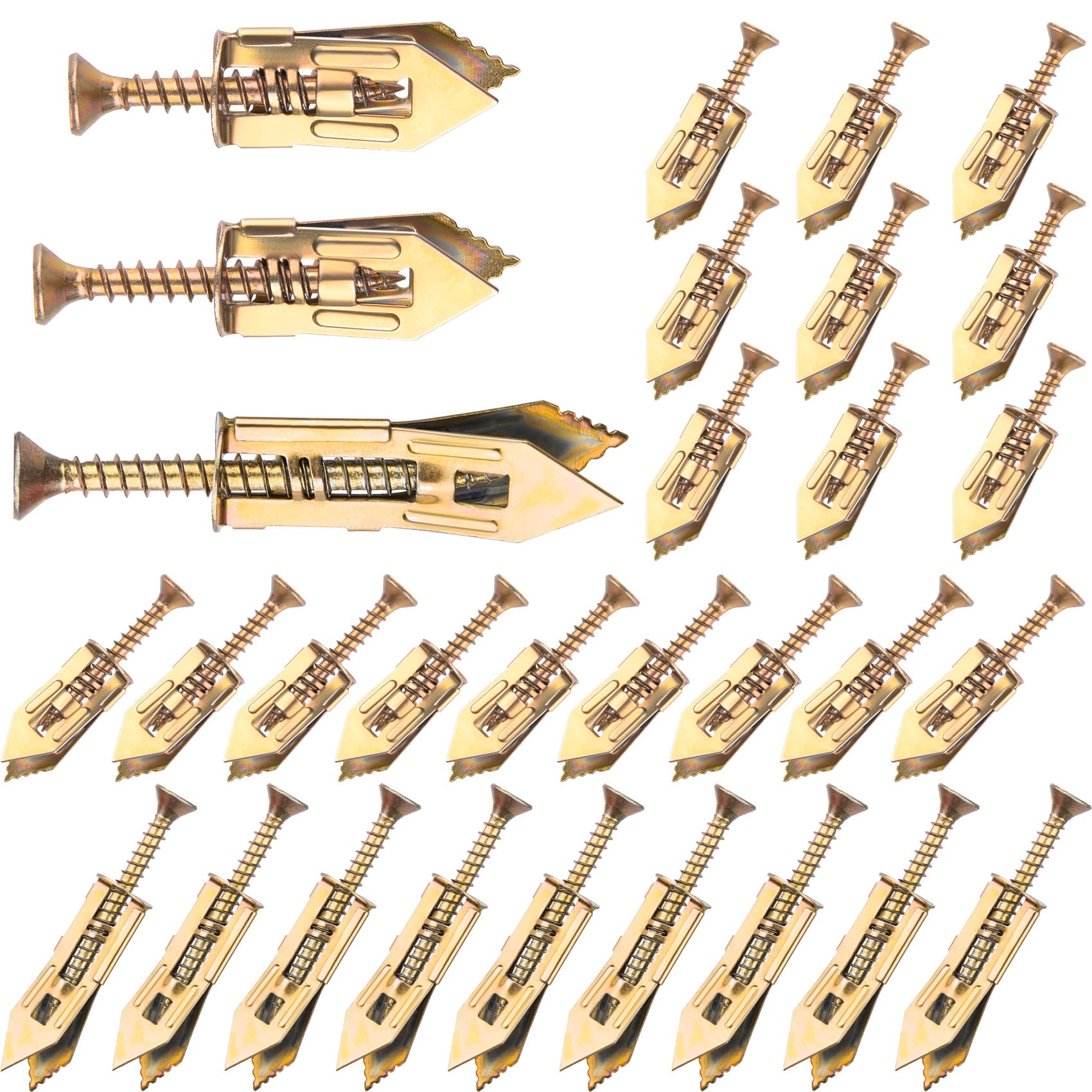 VARMDUKKE 60Pcs Self-Drilling Anchors, Metal Anchors and Screws for Heavy Duty, Self Drilling Screw Anchor Kit, No Drill and Holes in Wall - 3 Sizes