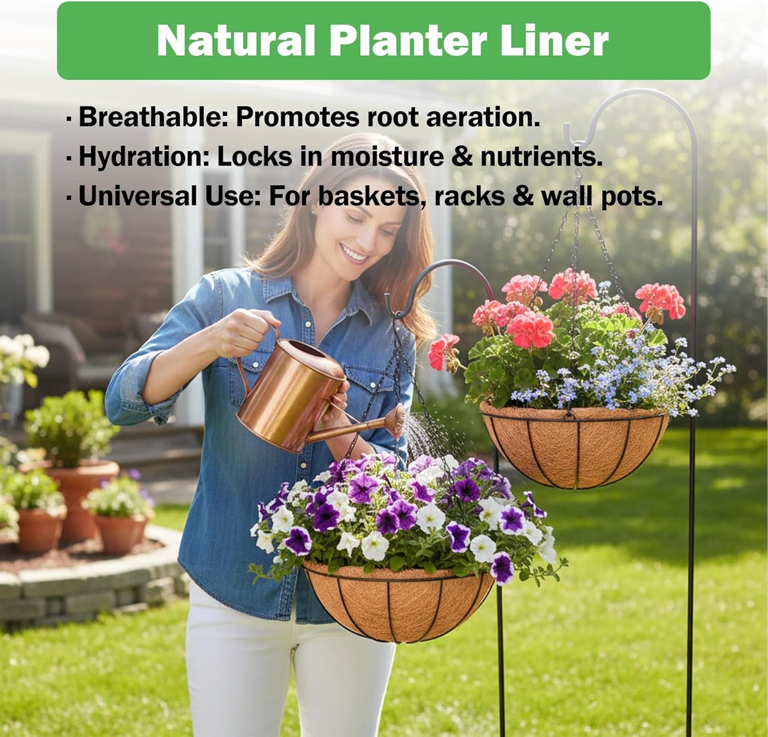 1 Rolls 32x80 Inch(80cm*200cm) Coco Liner Roll Natural Coconut Fiber mat Coconut Liners for Planter Flower Basket No-Slip Ice and Snow Carpet Mats Animal pet pad