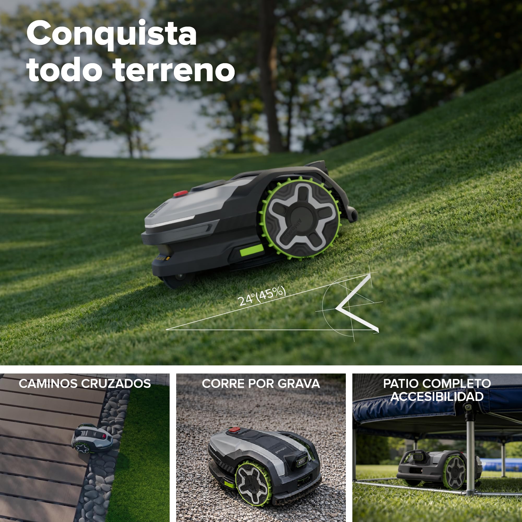 Greenworks C8 Vision+RTK – Cortacésped Robot sin Cable hasta 800 m², Mapeo Automático, Detección de Obstáculos 3D-ToF (Día y Noche), Gestión Multi-Zona Vía App, Garantía del Fabricante 3 Años
