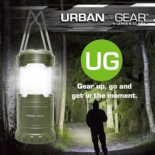 Miniatura 5 de Lewis N. Clark Linterna de camping plegable  Linterna LED portátil para uso en interiores o exteriores  Lámpara impermeable con baterías incluidas