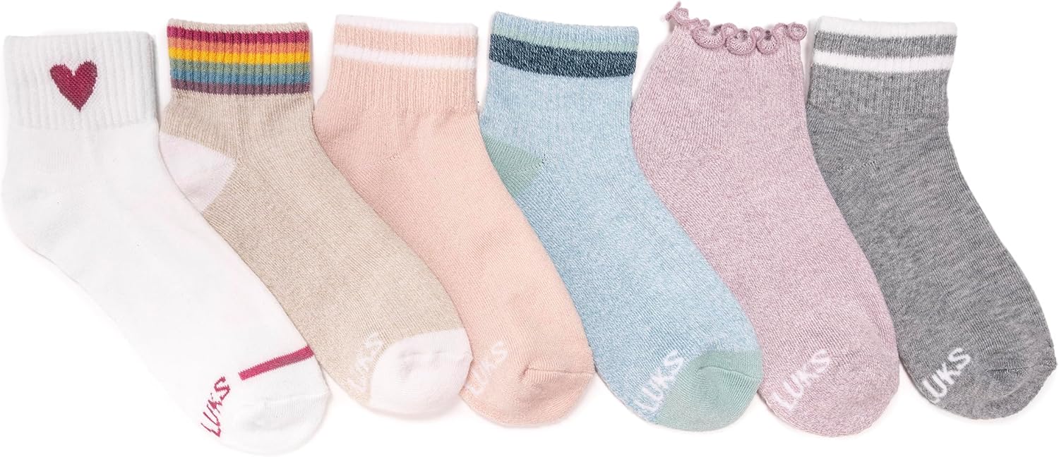 MUK LUKS Women's 6 Pack Dream Mini Crew Sock