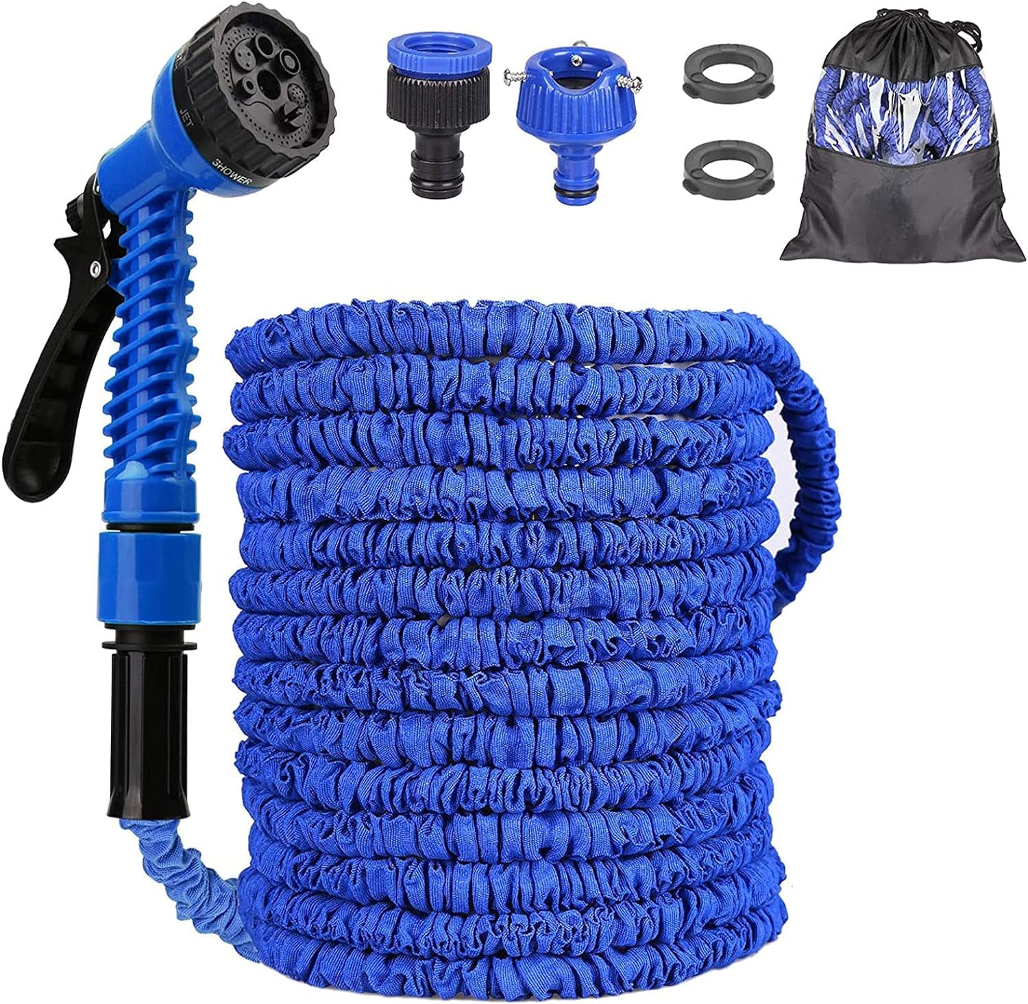 Royal Bath Garden Hose with 8 Modes Hose Pipe Spray Gun | 15 Meter Long | Multi-Purpose | Set Of 1