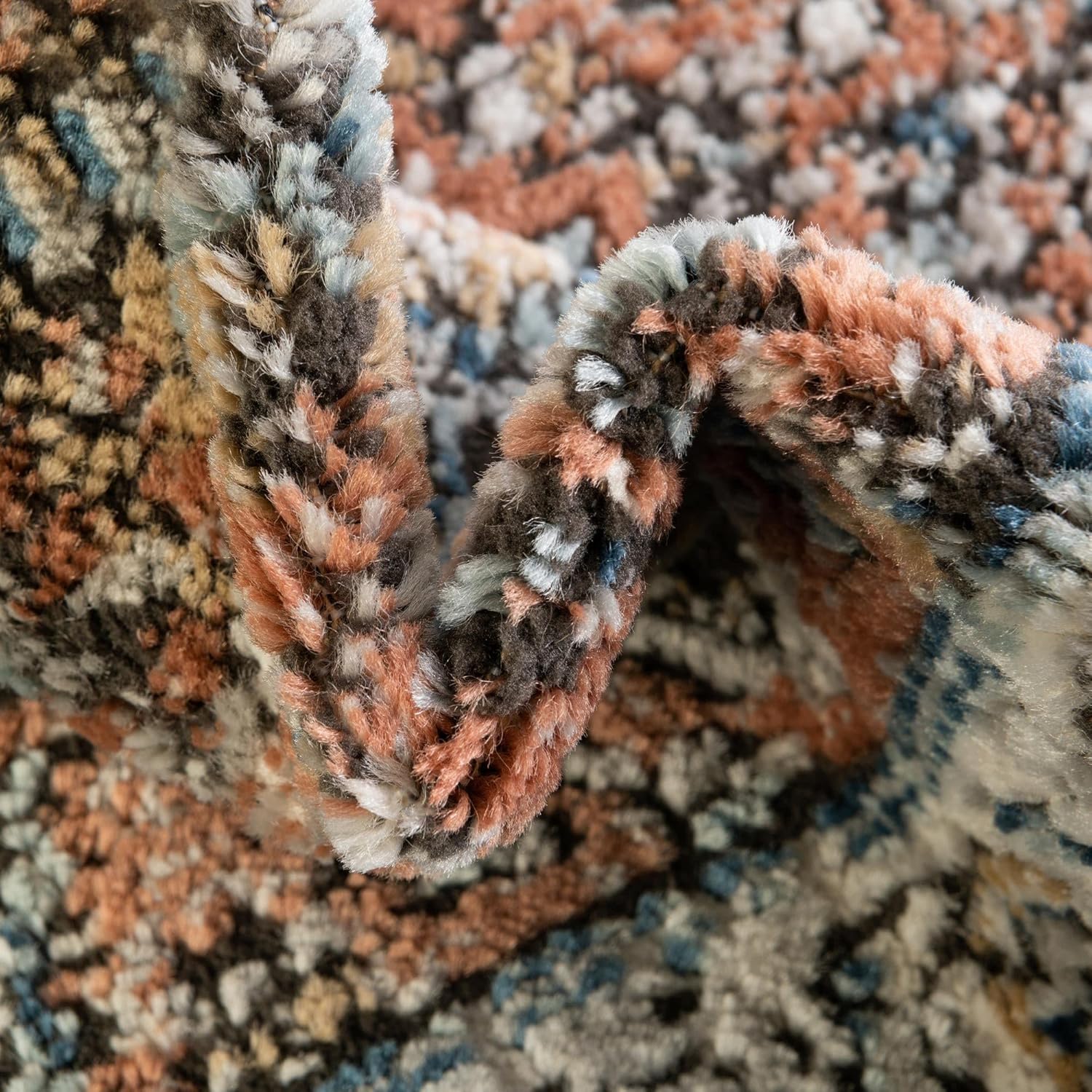 Unique Loom Nyla Collection Area Rug - Princess (2' x 6' 1" Runner, Salmon Pink/ Brown)