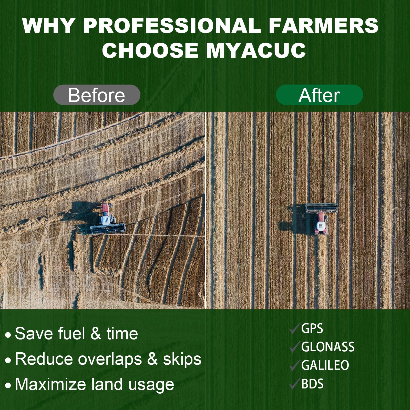 Navigatore GPS per trattore per agricoltura di precisione, navigatore GNSS agricolo con touch screen da 9,5 pollici adatto per spruzzatura aratura e semina attività agricole posizionamento