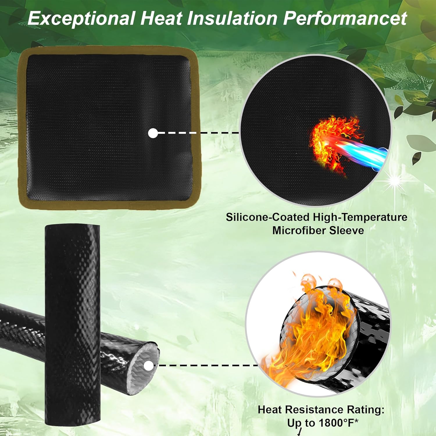 Heat Resistant Suppressor Cover 7Inch, High-Temp Fireproof Suppressor Wrap with Insulated Microfiber Sleeve, Non-Slip Adjustable Silencer Cover for Shooting & Hunting