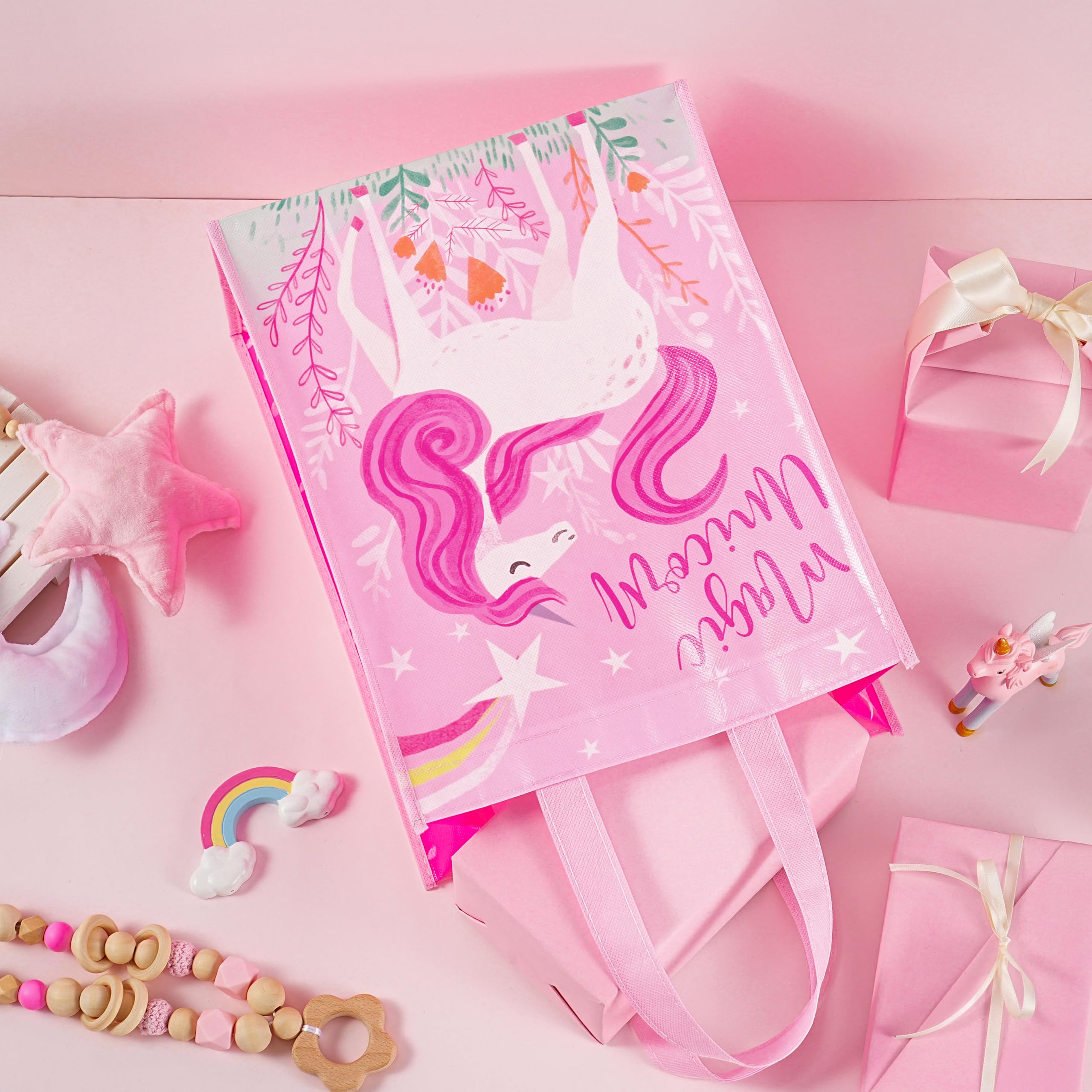 Loveinside Reusable Gift Bag, Medium Recycled Gift Bag for Girls, Birthday, Baby Shower, Party Favor, 10" x 5" x 13", 1 Pcs