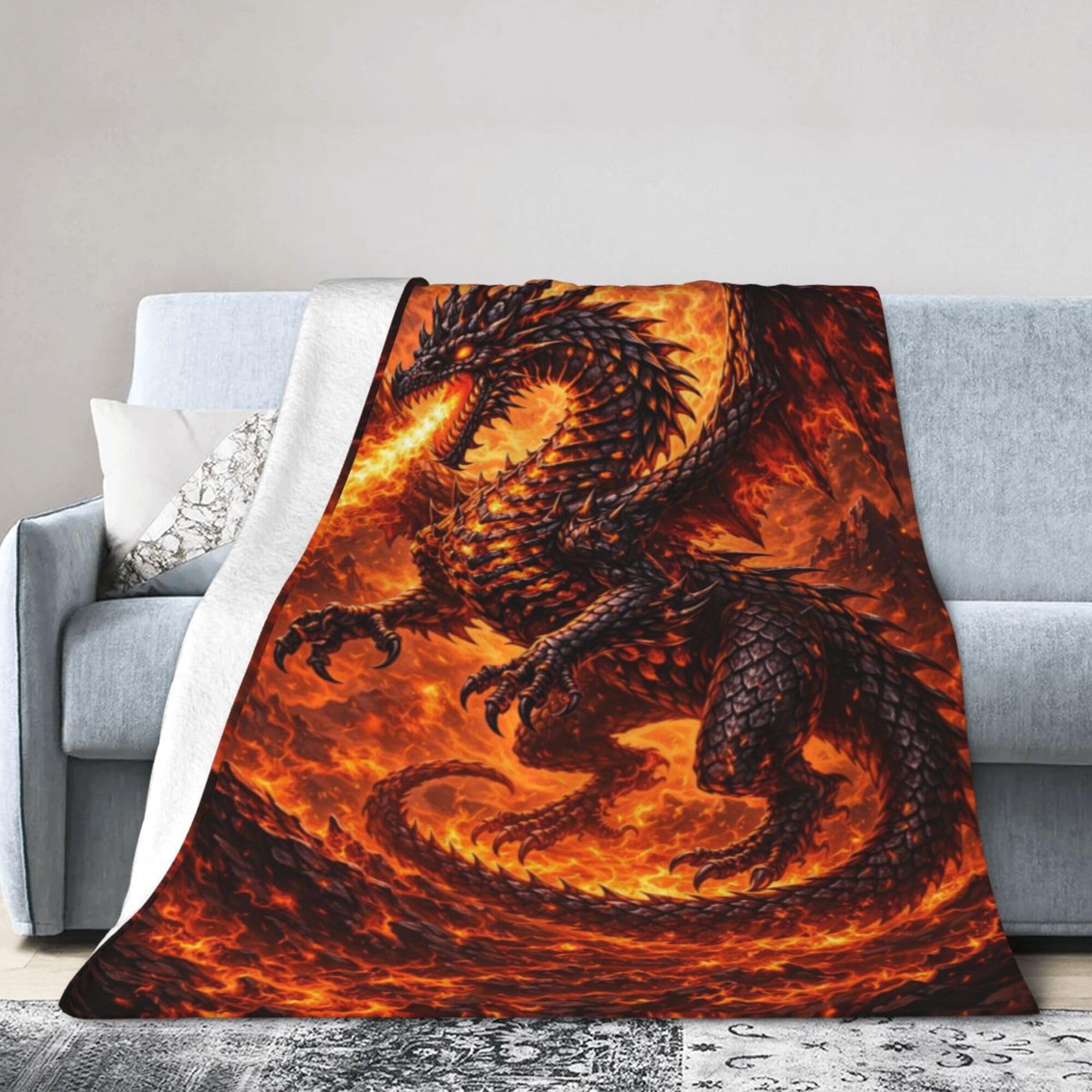 Red Dragon Blanket Dragon Throw Blanket Super Soft Cozy Plush Fluffy Fuzzy Fleece Blankets Gifts for Girls Women Boys Kids Adults 40"X50"