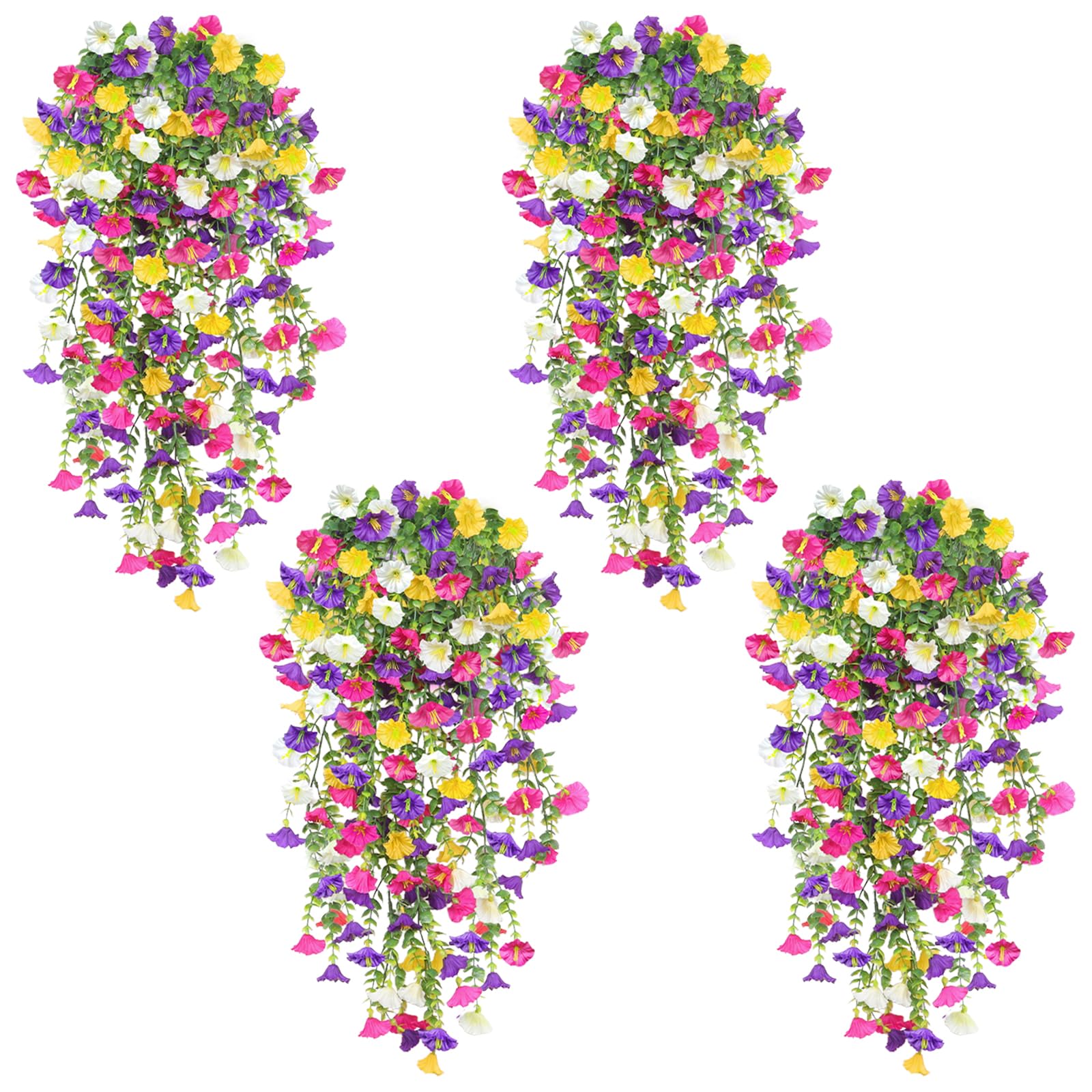 Fleurs artificielles suspendues lot de 4 pour extérieur