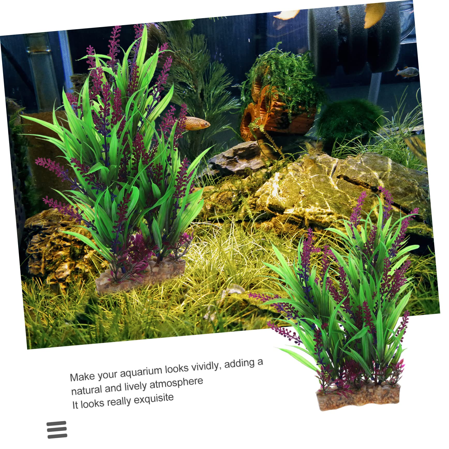 Toddmomy 4pièces Plantes Artificielles pour Aquarium Décoration Naturelle Simulation De Plantes Aquatiques Accessoire pour Réservoir De Poissons Style Et Chic