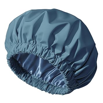 Edoneery Satin Lined Reusable Waterproof Shower Cap for Women
