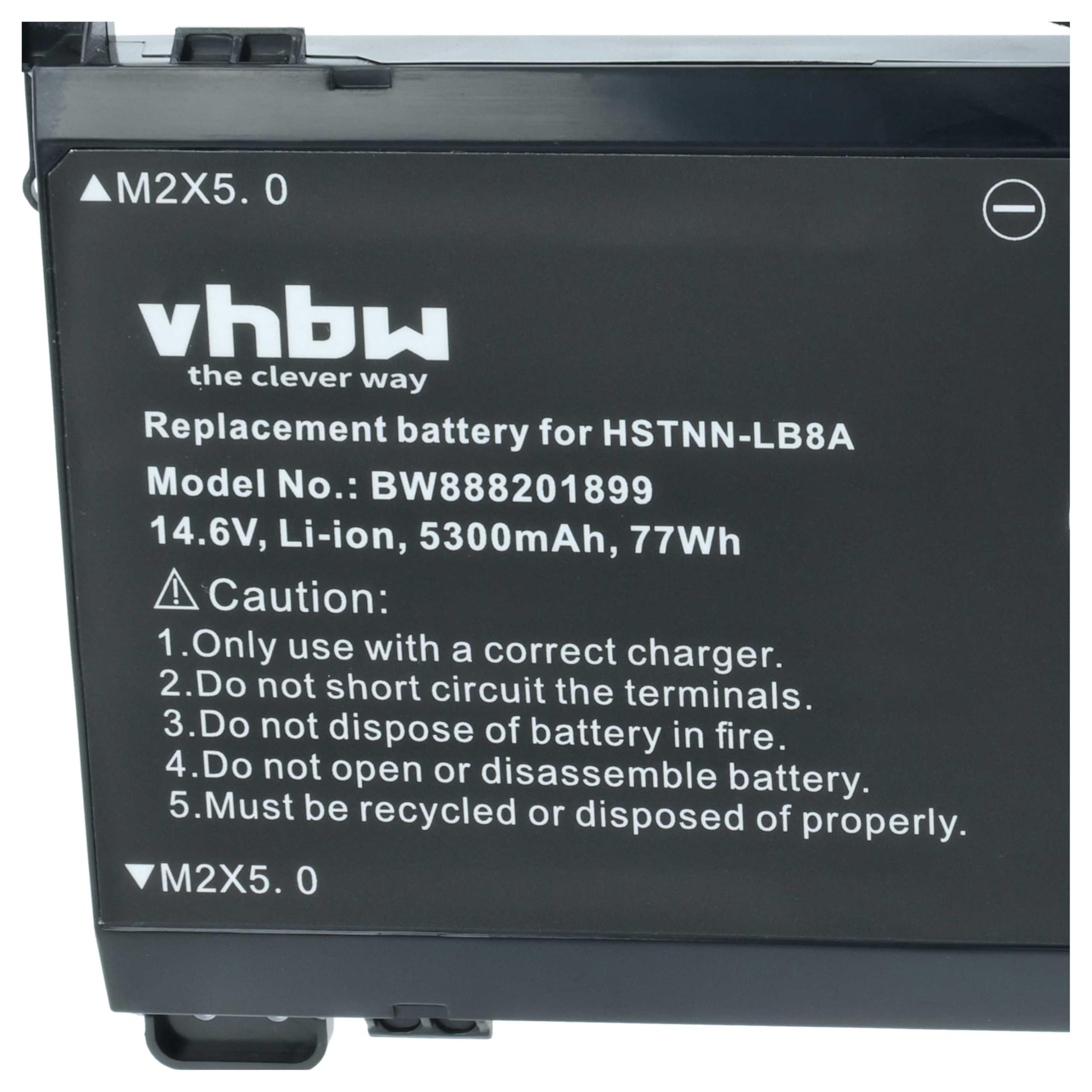 vhbw Batería reemplaza HP FM0808, FM08, 922753-421, 922752-421, 922977-855, 922976-855 para Notebook (5300 mAh, 14,6 V, Li-Ion)