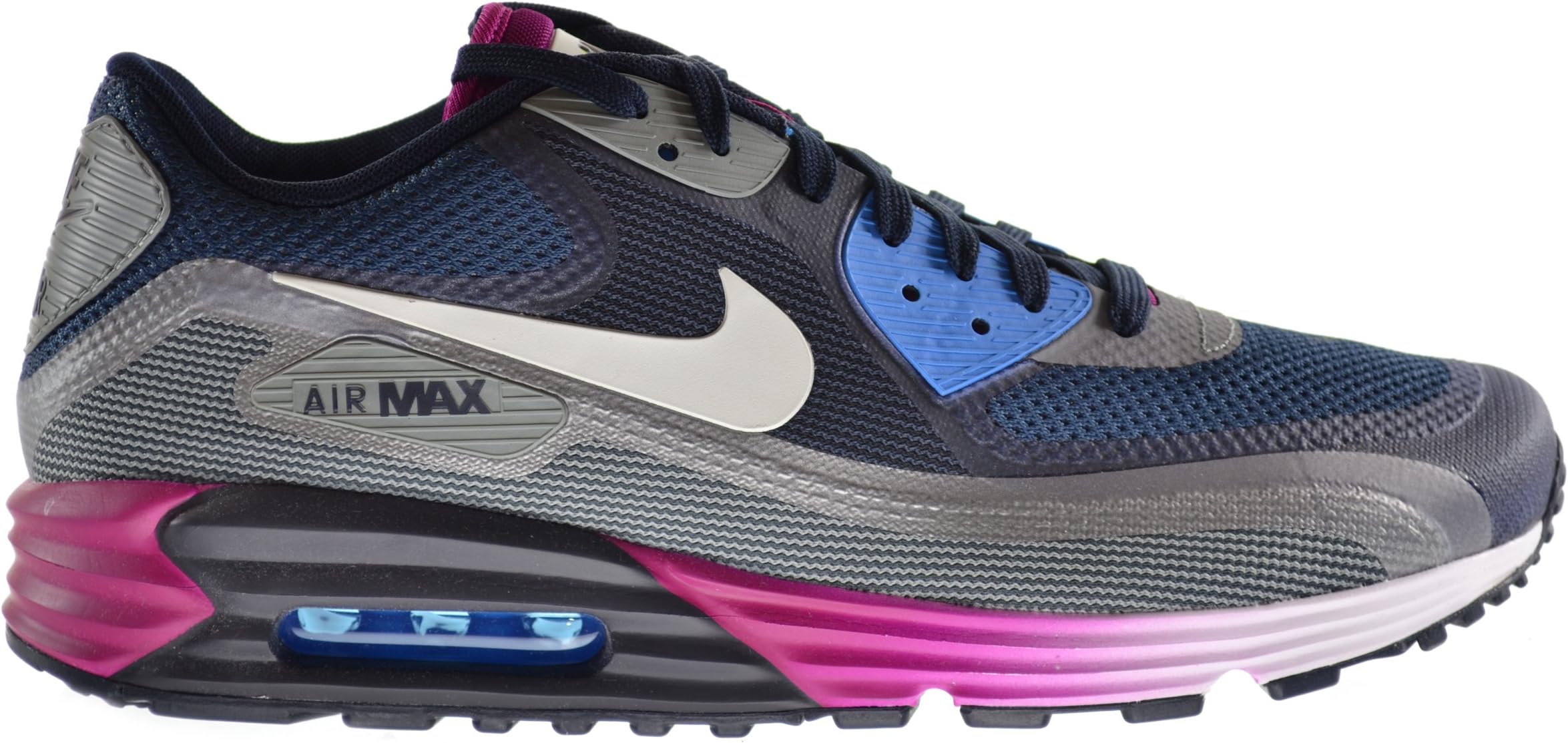 NIKE Air Max Lunar 90 Men's Shoes Mid Navy/Light Basic Grey-Clay Grey 631744-400