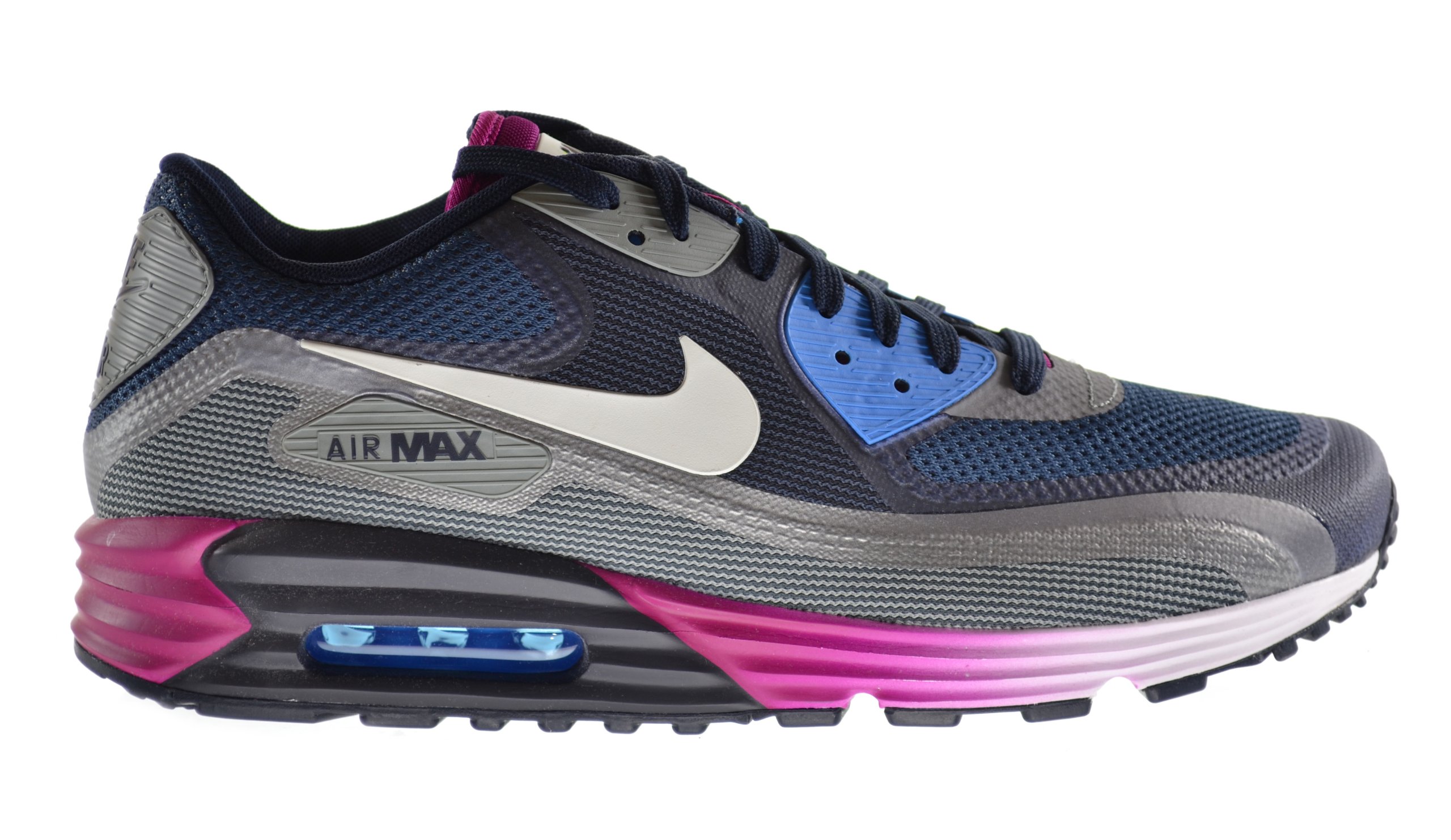 NIKE Air Max Lunar 90 Men's Shoes Mid Navy/Light Basic Grey-Clay Grey 631744-400