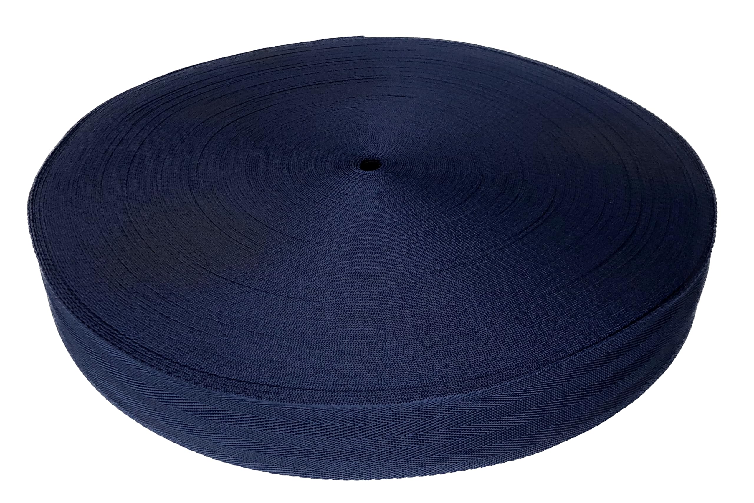 Trimz Polypropylene Herringbone Webbing - 50mm x 25m - Navy Heavy Duty Strap for Bags, Crafts and DIY