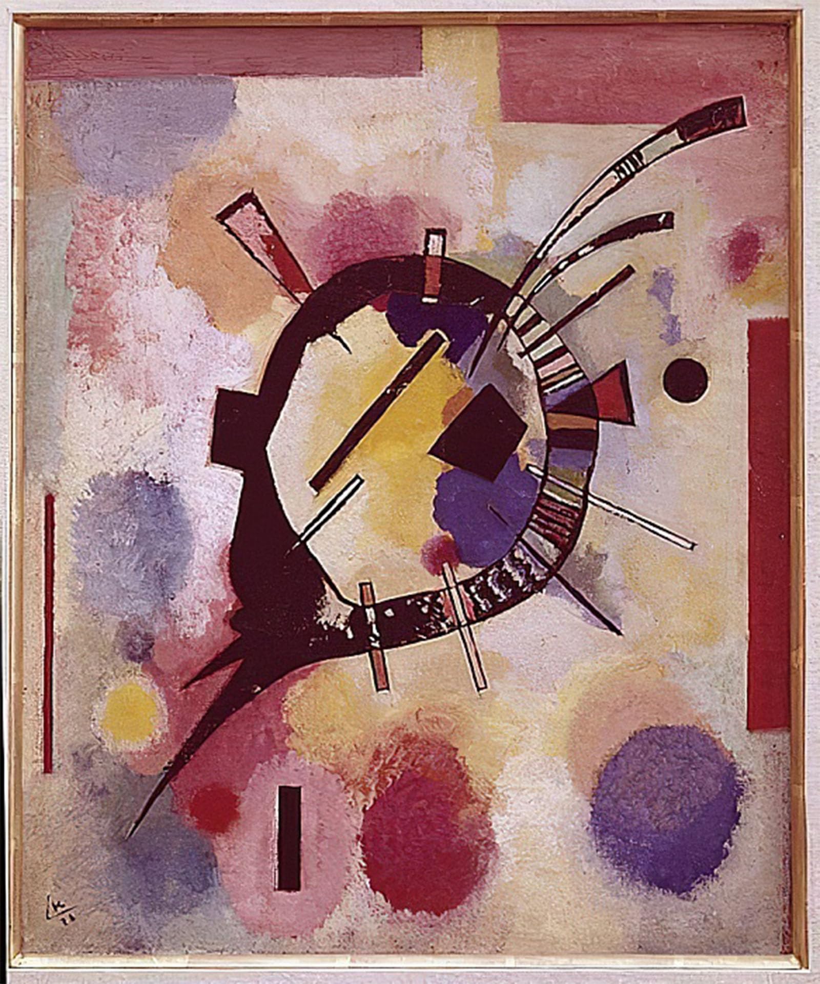 Cuadro de Kandinsky Gelbe Mitte lienzo decorativo mural de 60x90cm 5