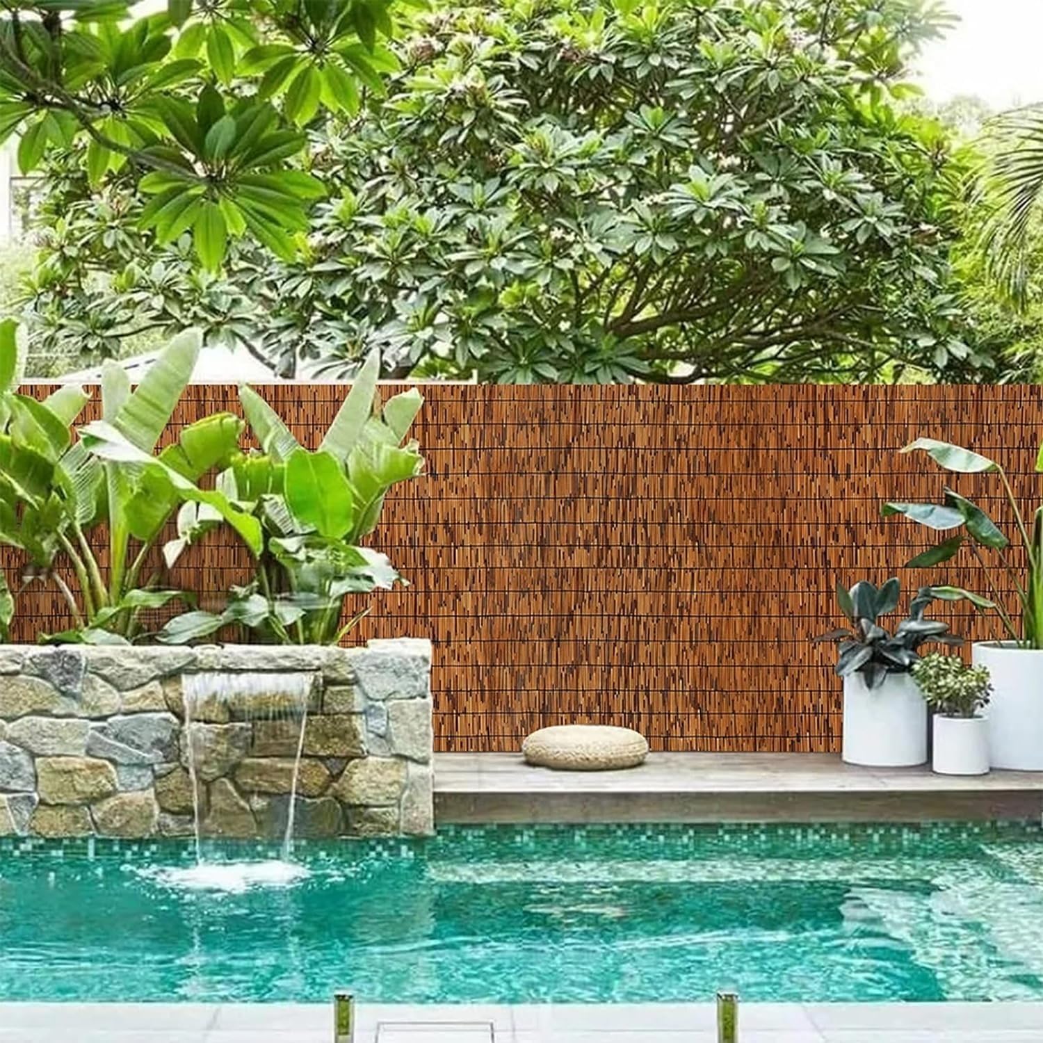 Rouleau De Clôture en Roseau pour Terrasse/Balcon/Jardin - Clôture en Roseau Naturel Robuste Et Droite - Brise-Vue en Bambou Protection Vent & Soleil(80x700cm(2.6x23.0FT))
