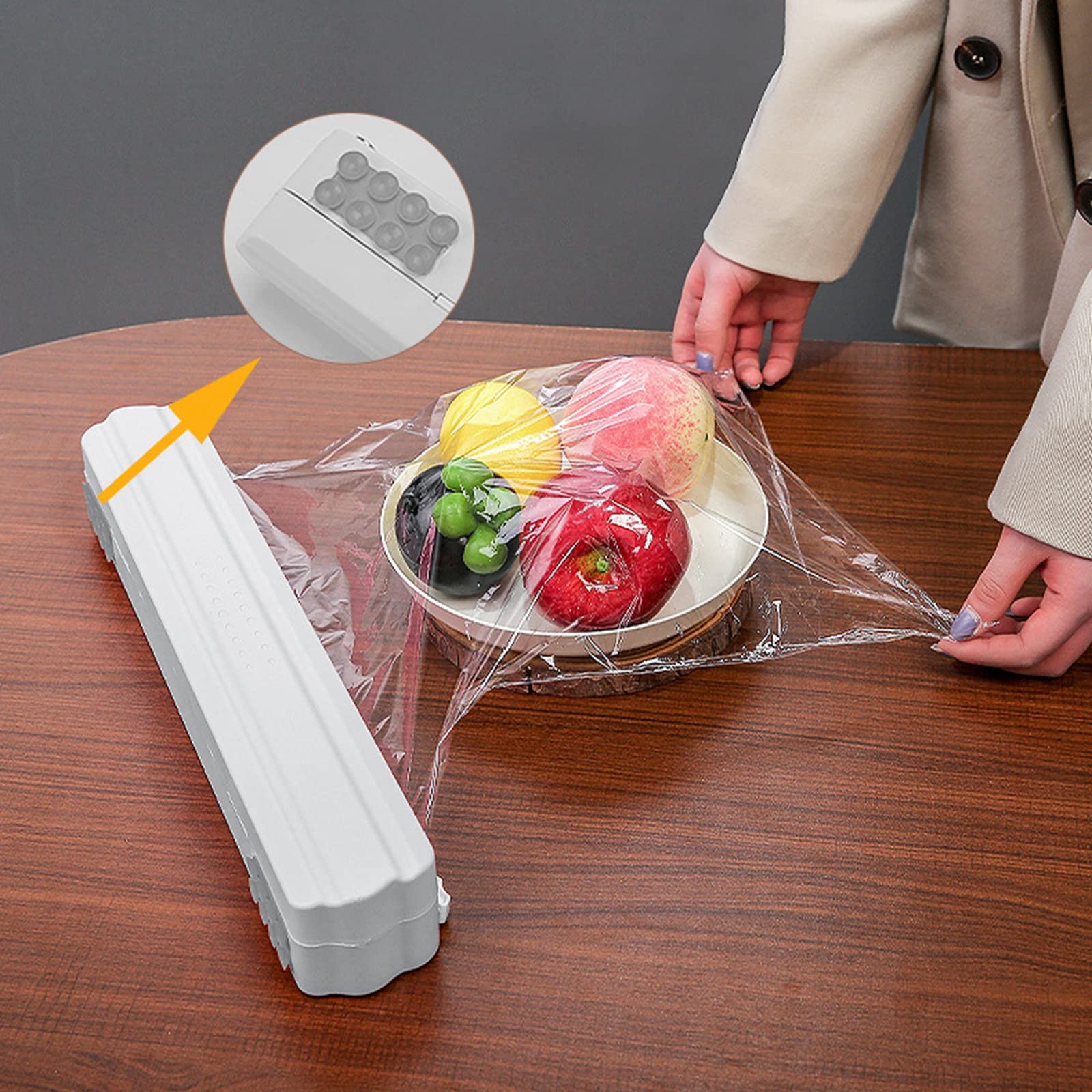 Distributeur de coupe-film alimentaire, distributeurs de nourriture, couteau d'emballage en plastique réglable adapté à l'emballage des aliments, des fruits et des légumes dans les cuisines et les sup