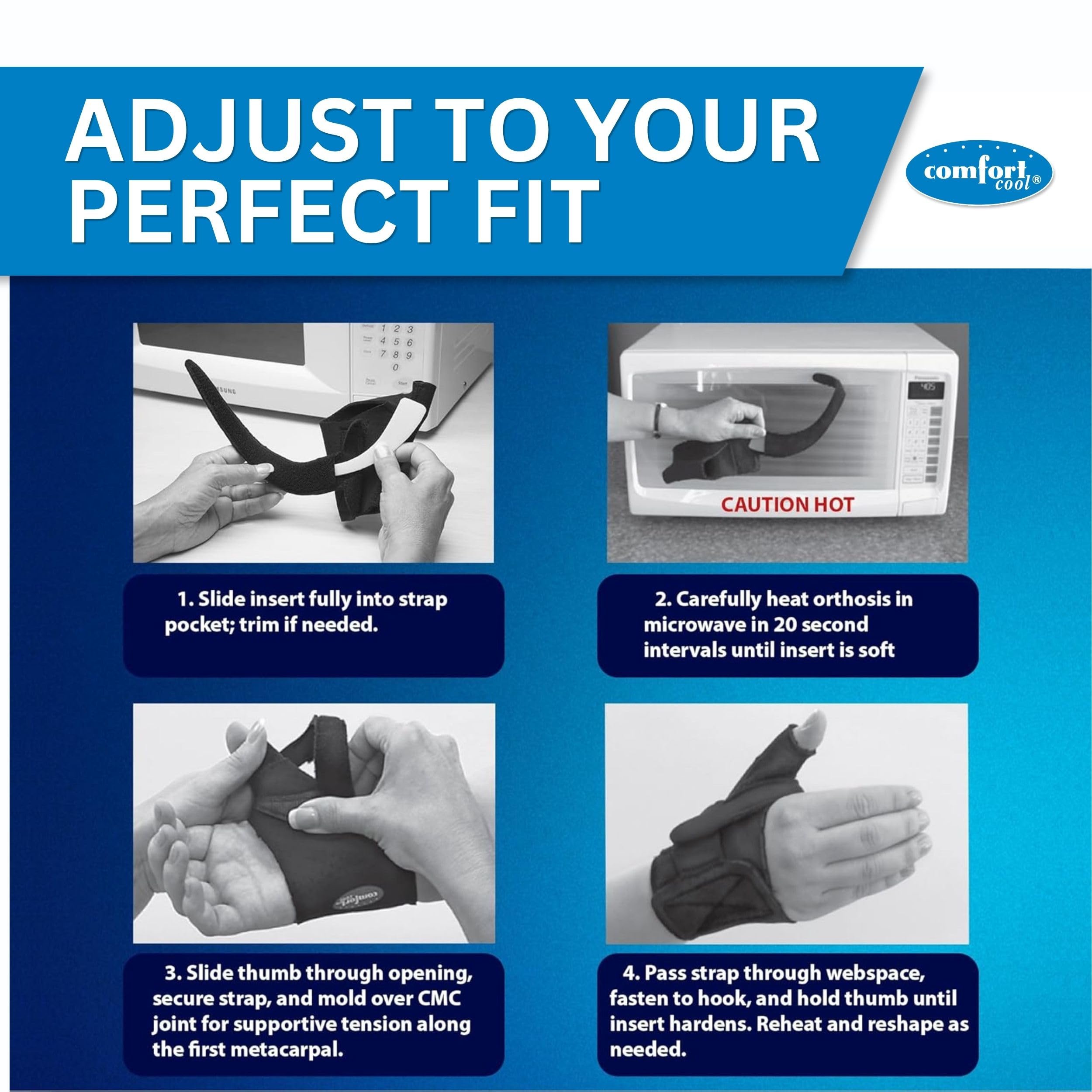 Comfort Cool Férula de abducción de pulgar CMC, grande Plus, derecha