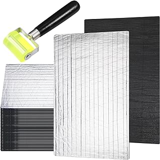 Tallew 16 Pcs 196 Mil Car Sound Deadening Mat Sound Deadener Automotive Audio Noise Insulation Dampening Insulation Mat with Rubber Roller for Hood Ceiling Door 15.7X 9.8 in Each Sheet (16.15 Sqft)