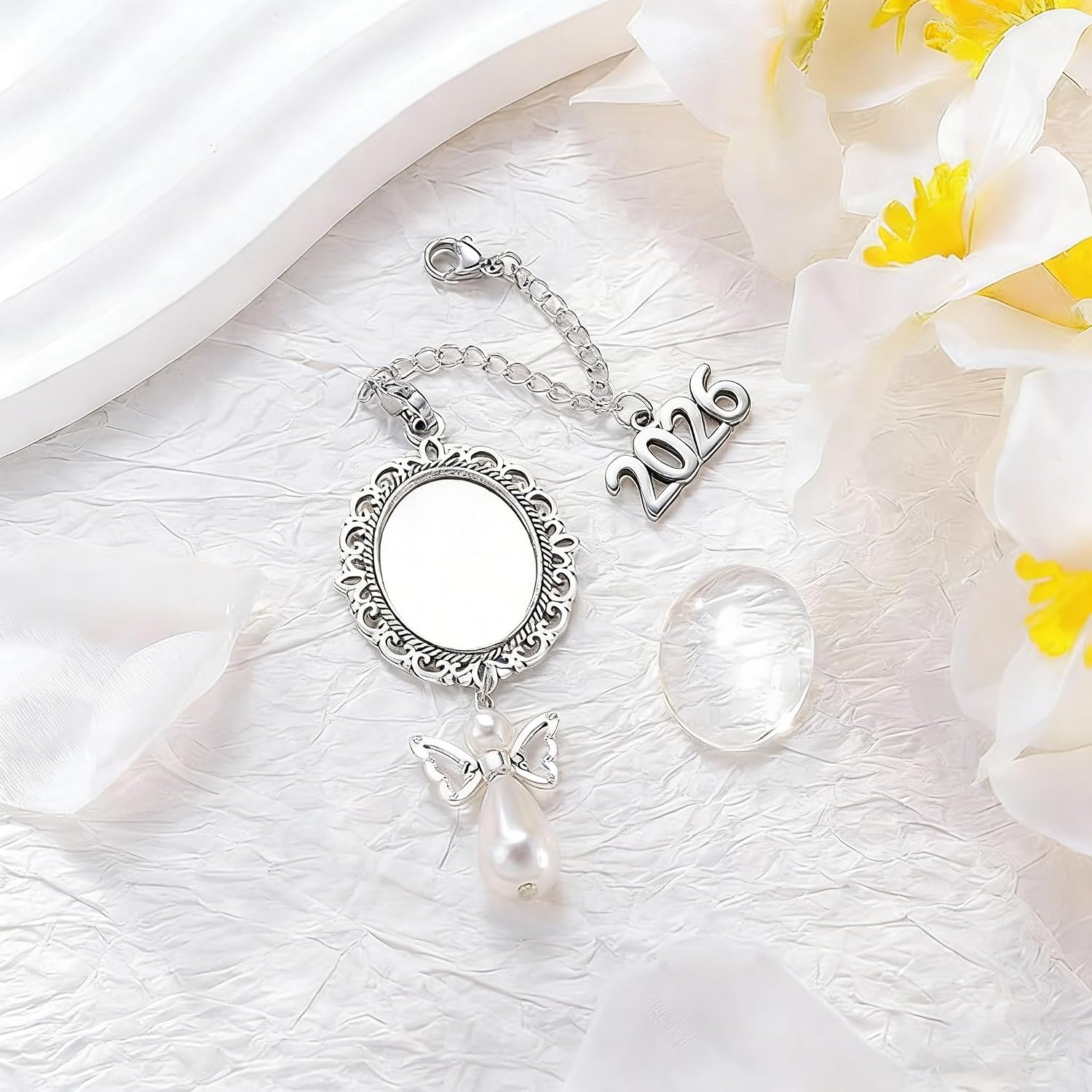 ARHTF 2026 Graduate Memorial Photo Charm Tassel Memorial Charm Class of 2026 Graduation 2026 DIY in Memory Mortarboard Decoration for Cap and Gown Ceremony Charms image 2