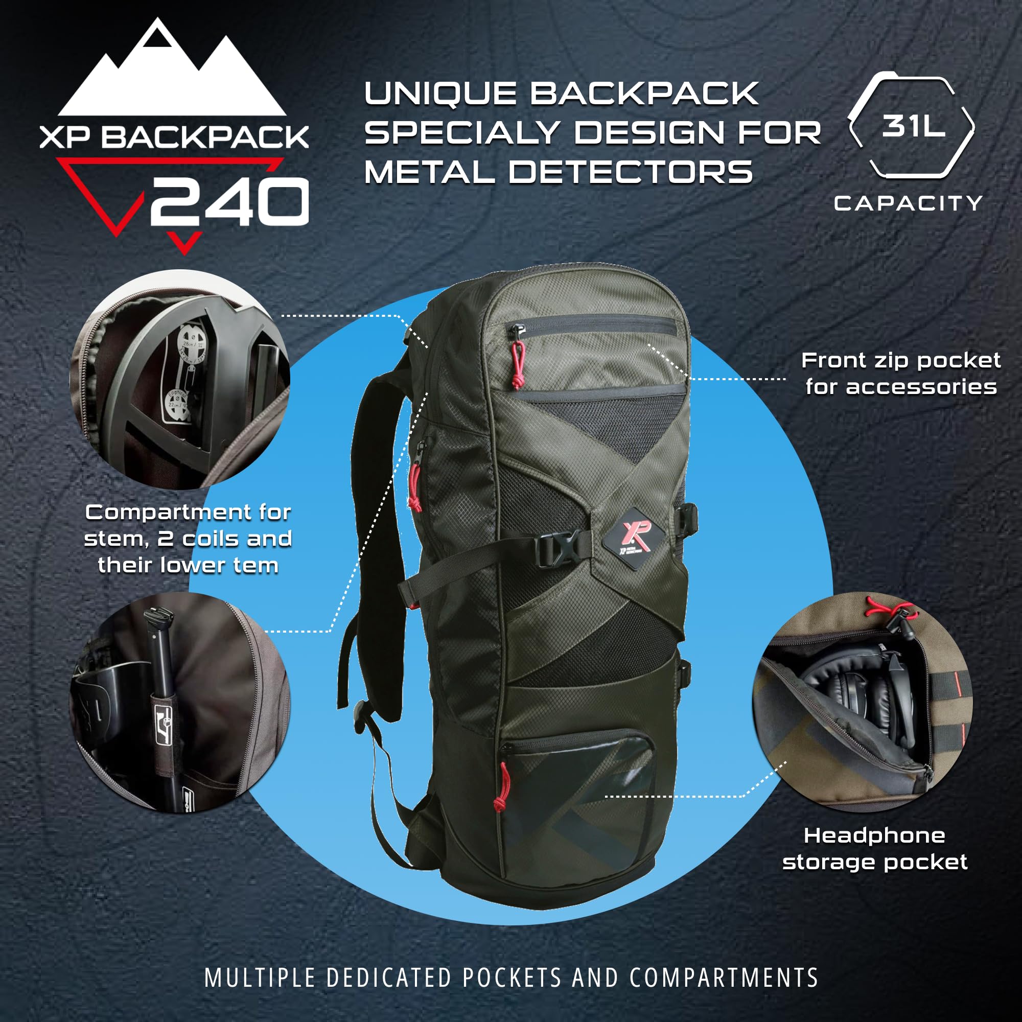 Amazon.com: XP Metal Detectors Backpack 240, Light and Robust