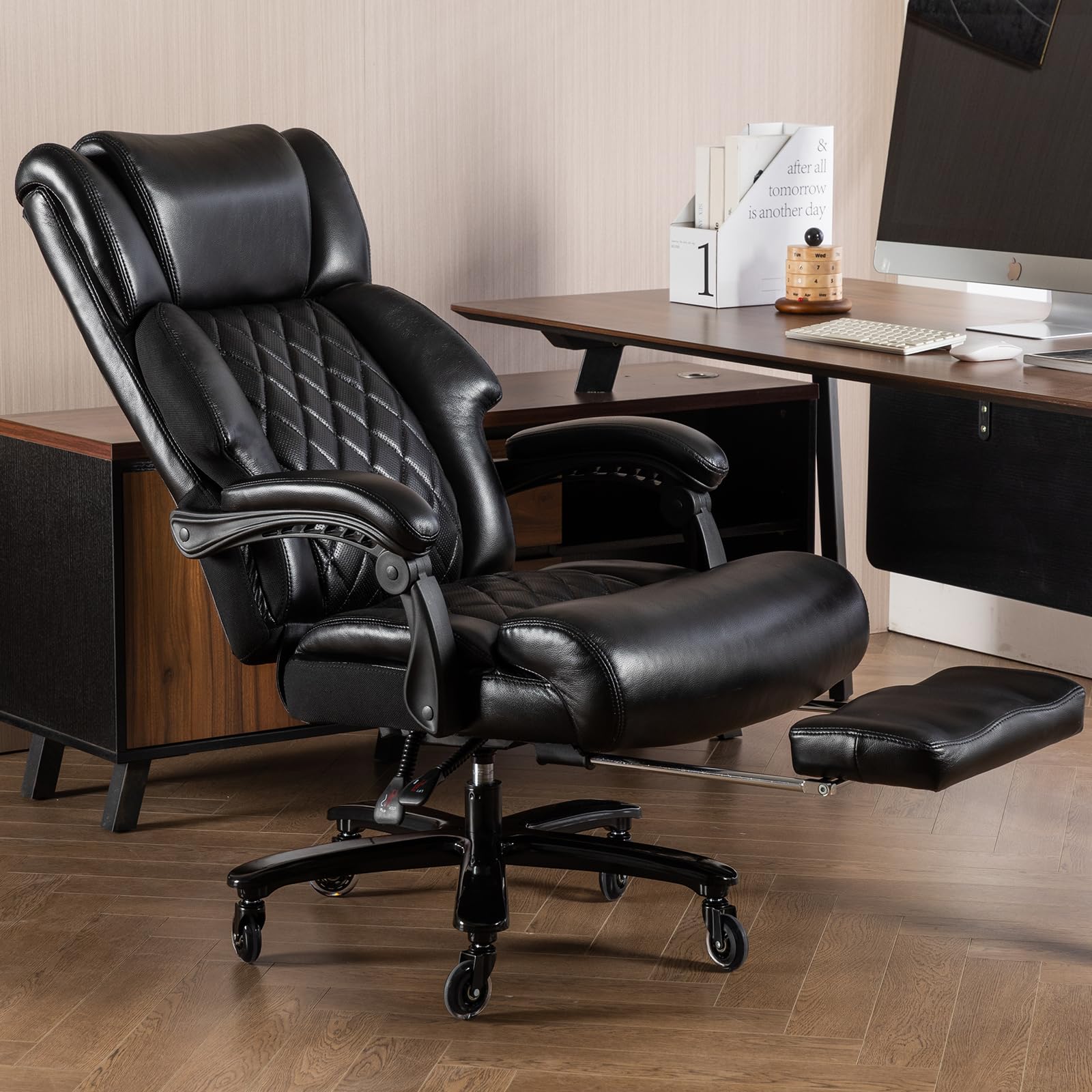 座椅子 Big letter chair c Amazon.com: 500 LBS Big and Tall Office Chair with Foot Rest High