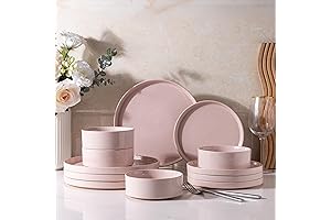 AmorArc Ceramic Dinnerware Set for 4 in Pink