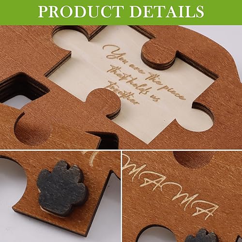Miniatura 6 de Bemaystar Regalos para mamá  Cartel de rompecabezas de mamá oso para Navidad, cumpleaños de parte de la hija (You are The Piece That Hold Us