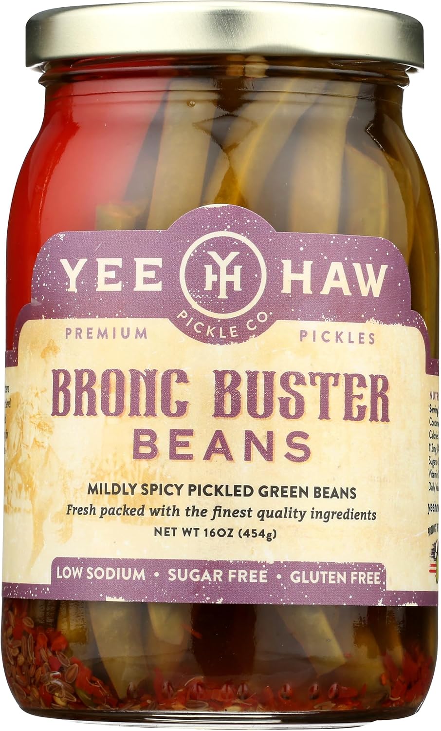 YEE HAW Spicy Pickled Grean Beans, 16 OZ
