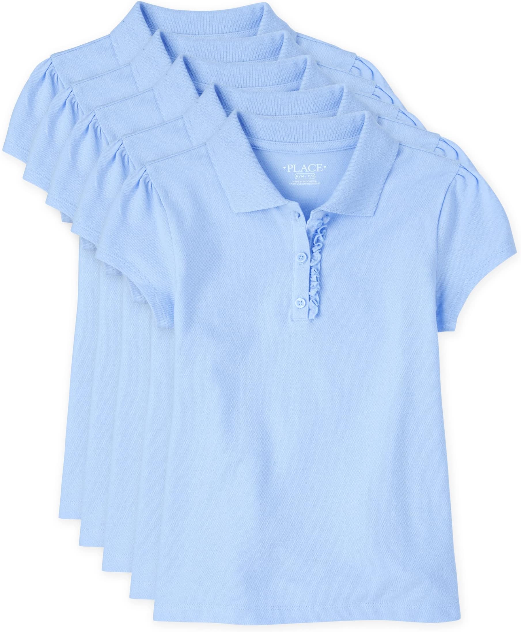 The Children's Place Girls' Short Sleeve Polo, Pack of Five