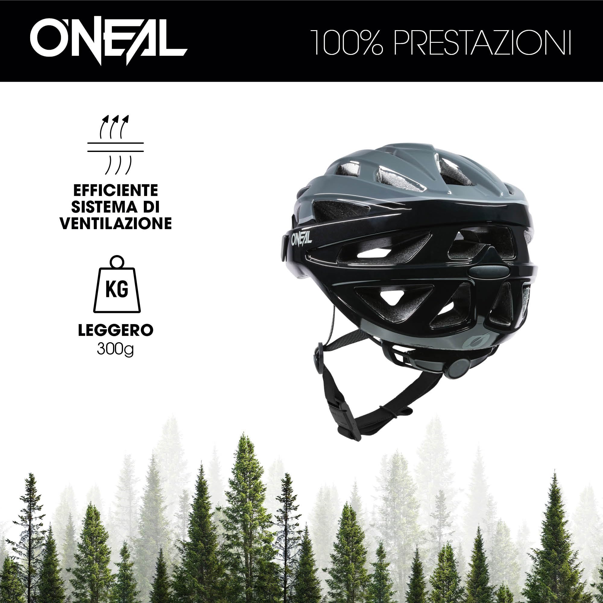 O'NEAL | Casco da Mountain Bike | Urban Trail Riding | Leggero: solo 310g, grandi ventilatori per la ventilazione, standard di sicurezza EN1078 | Casco Outcast Split V.22 | Adulto | Nero Grigio | S/M