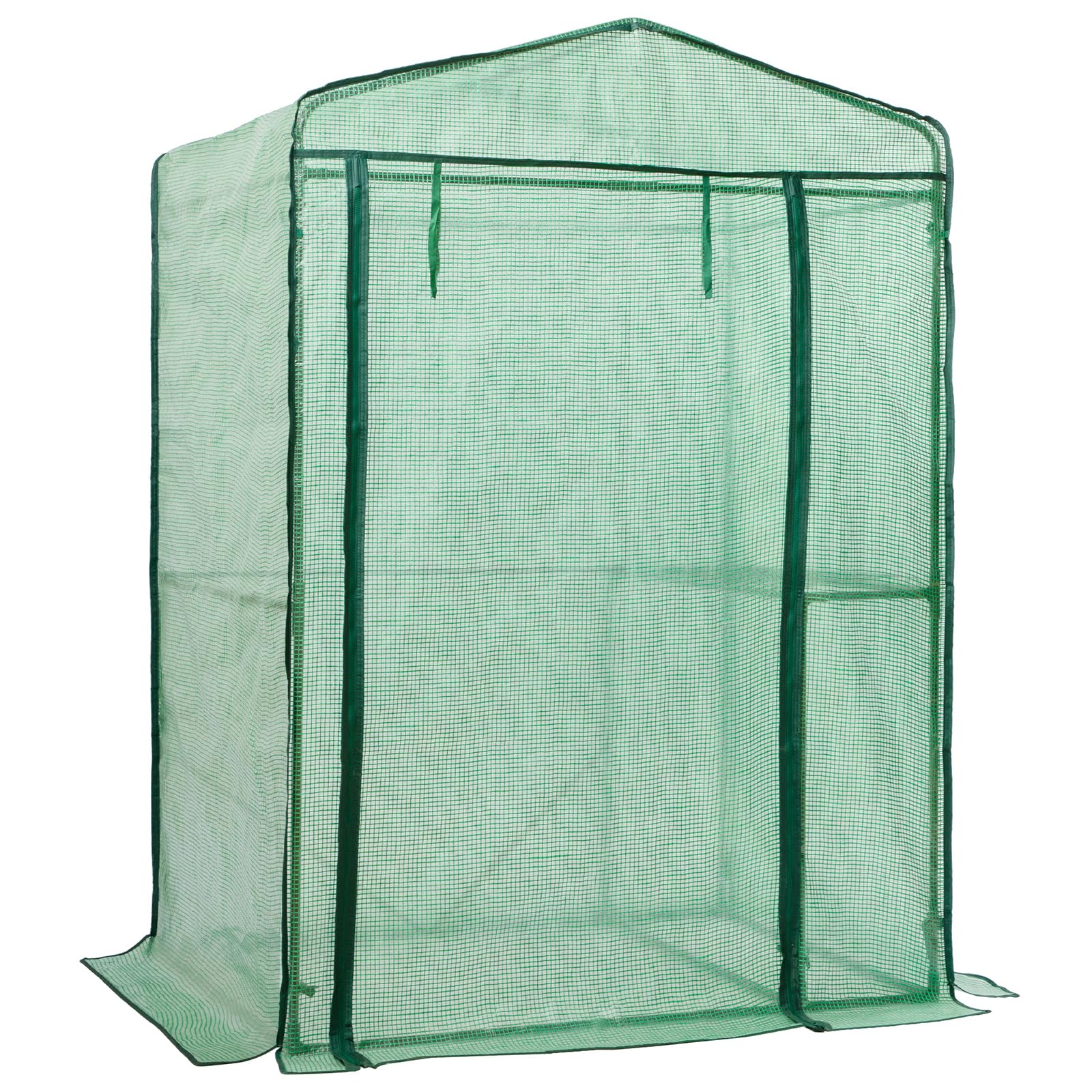 LARMNEE Serra da Giardino con Tetto a Punta, Serra per Pomodori, con Sportello Avvolgibile, per Balcone, Terrazza, Resistente alle Intemperie Anti-UV, Facile per Verdure, Fiori, Verde EGN18GH02